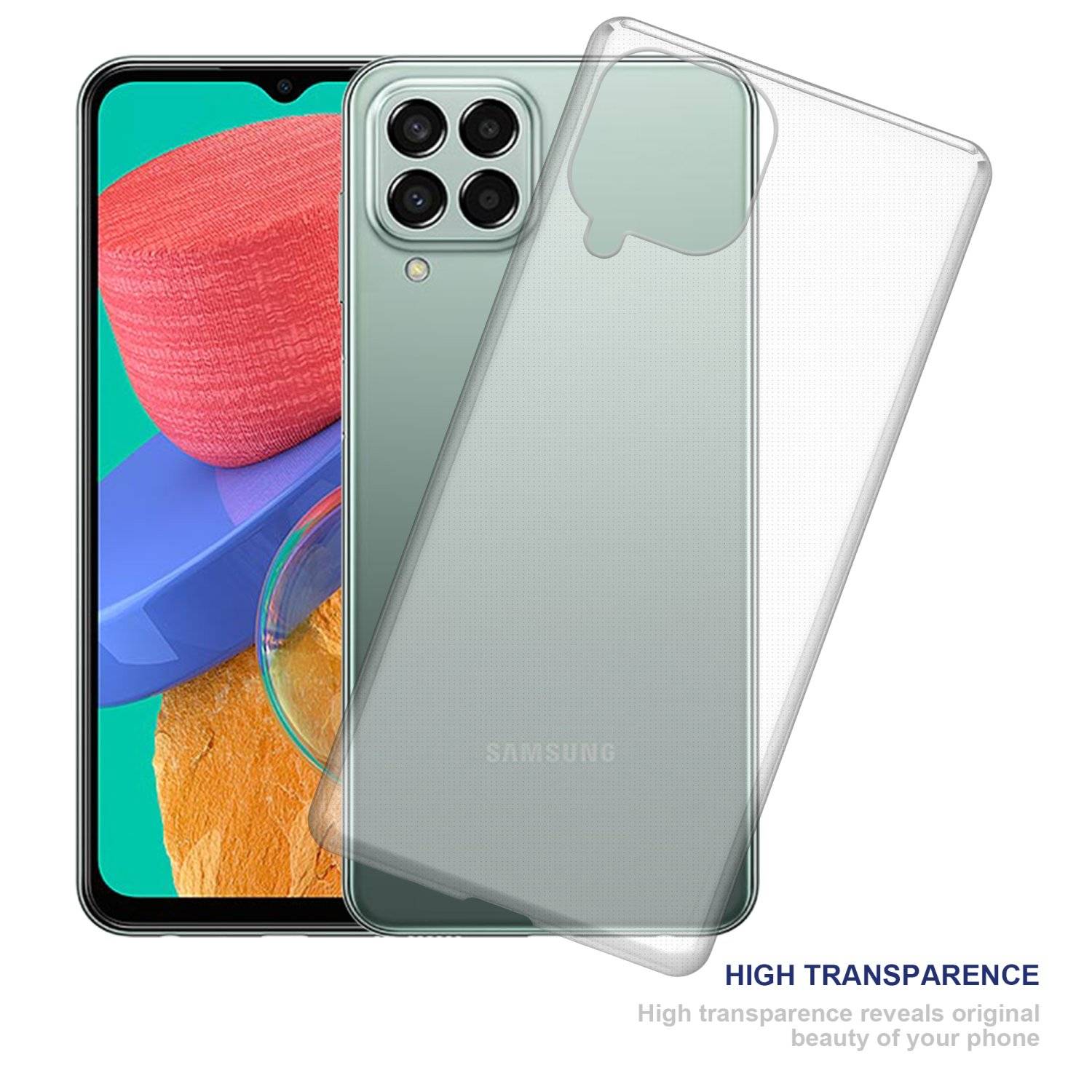 Cadorabo Hülle für Samsung Galaxy M33 5G Schutz Hülle in Transparent Schutzhülle TPU Silikon Cover Etui Case