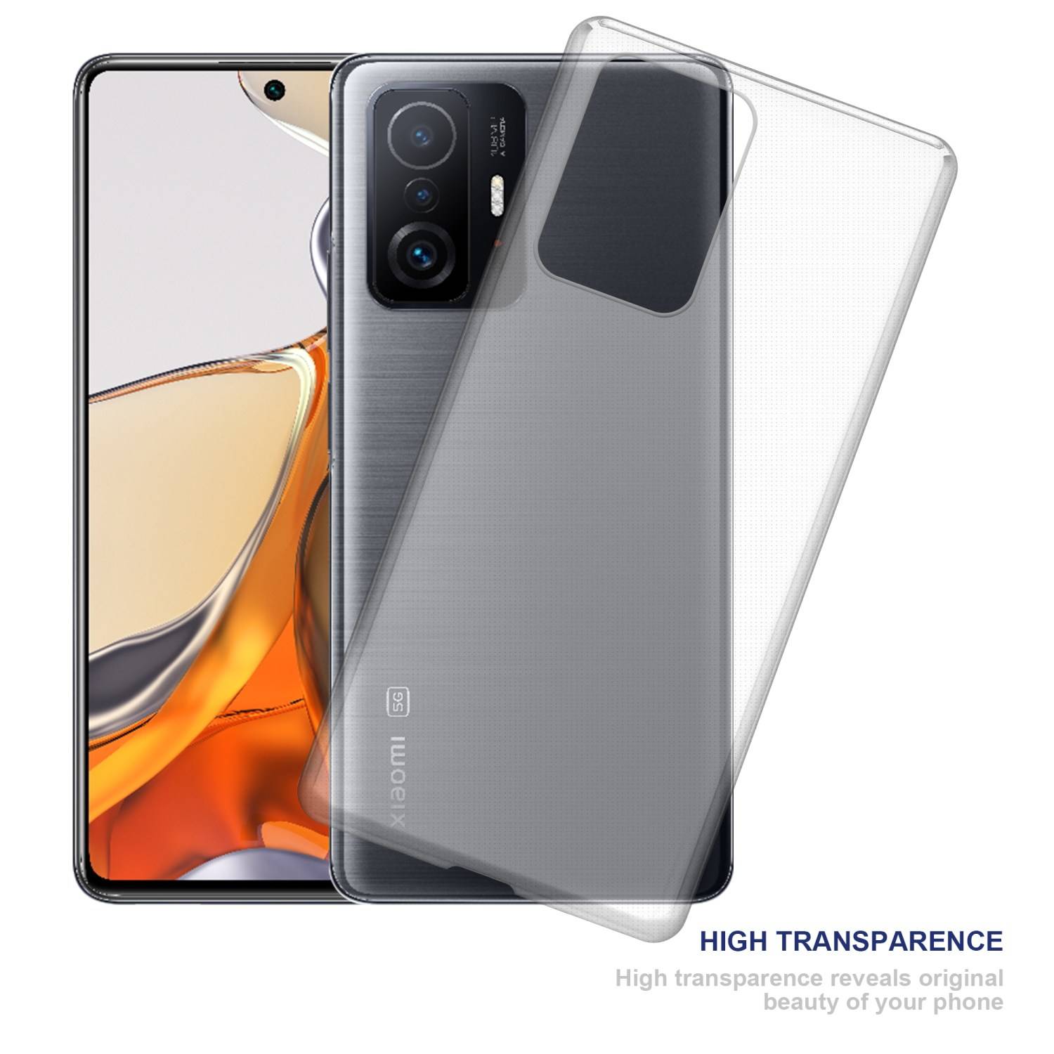 Cadorabo Hülle für Xiaomi 11T / 11T PRO Schutz Hülle in Transparent Schutzhülle TPU Silikon Cover Etui Case