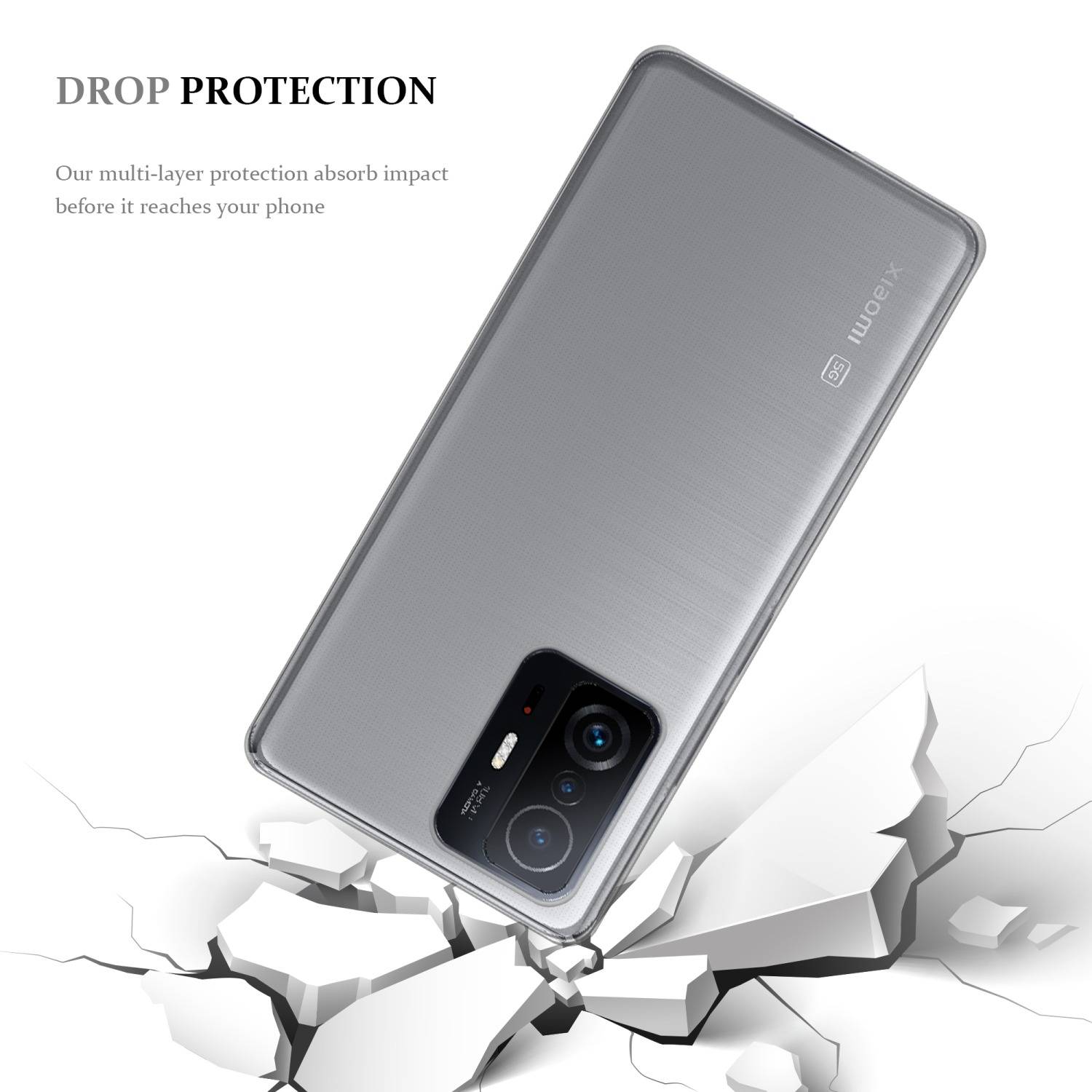 Cadorabo Hülle für Xiaomi 11T / 11T PRO Schutz Hülle in Transparent Schutzhülle TPU Silikon Cover Etui Case