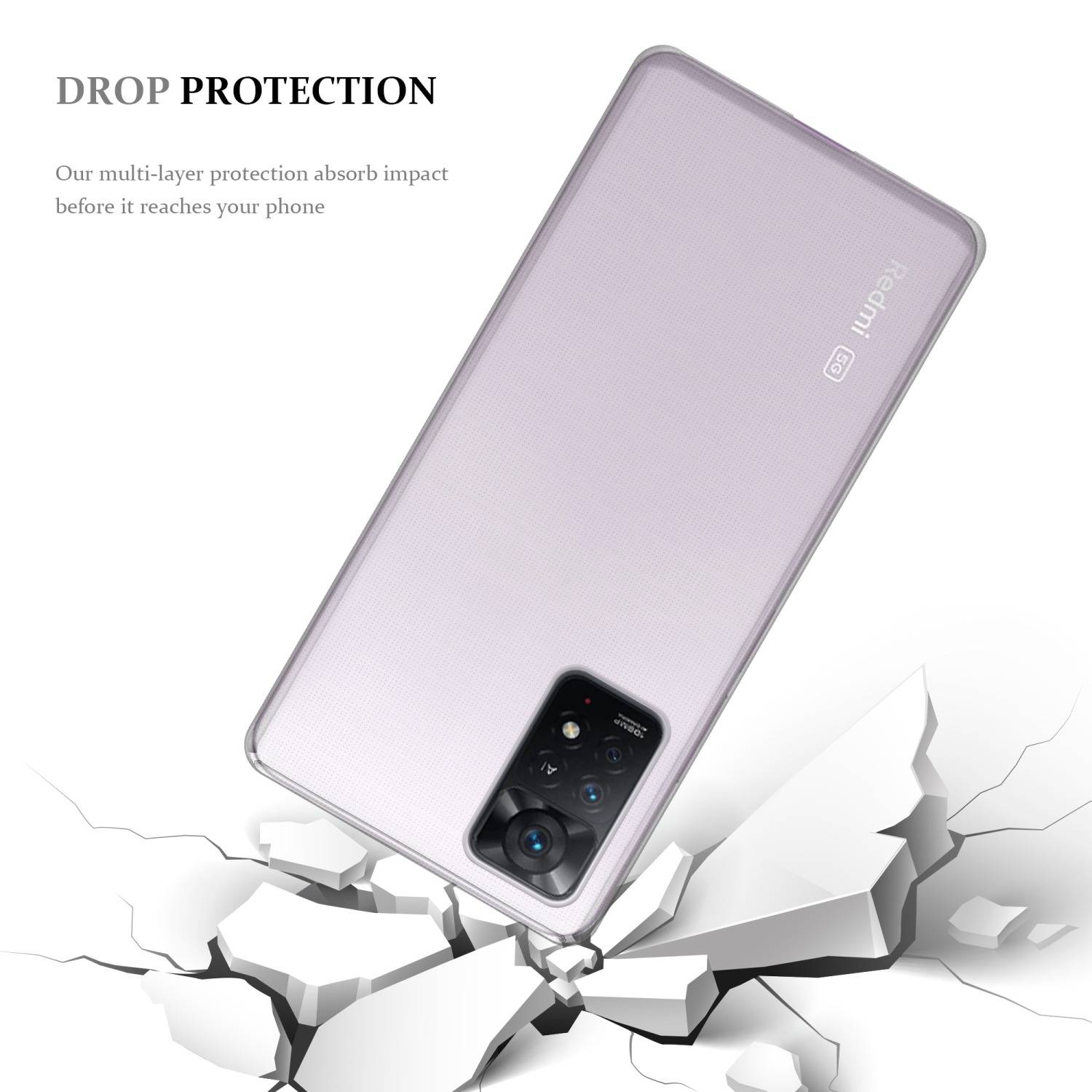 Cadorabo Hülle für Xiaomi RedMi NOTE 11 PRO 4G / 5G Schutz Hülle in Transparent Schutzhülle TPU Silikon Cover Etui Case