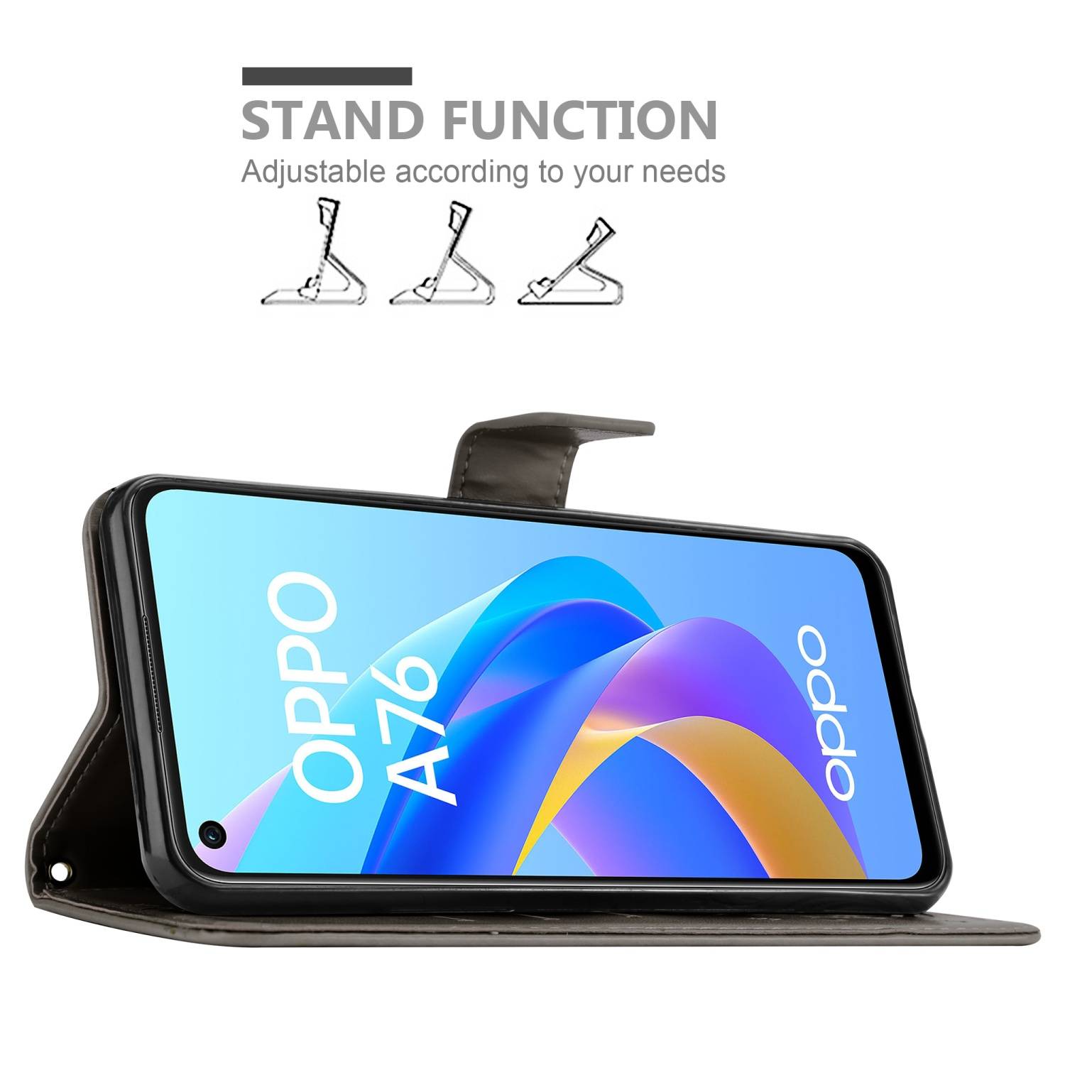 Cadorabo Hülle für Oppo A36 / A76 / A96 4G / K10 4G / Realme 9i Schutz Hülle in Grau Schutzhülle Handy Hülle Etui Case