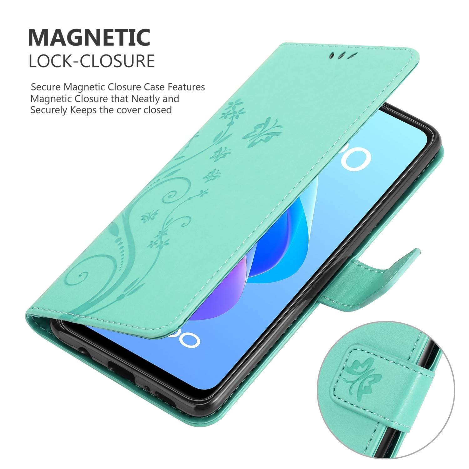 Cadorabo Hülle für Oppo A36 / A76 / A96 4G / K10 4G / Realme 9i Schutz Hülle in Türkis Schutzhülle Handy Hülle Etui Case