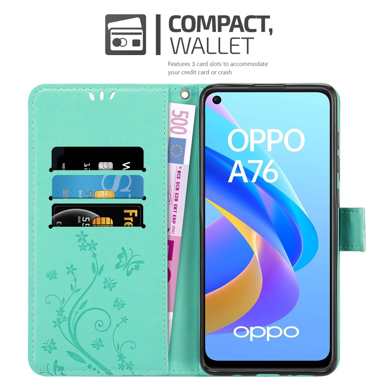 Cadorabo Hülle für Oppo A36 / A76 / A96 4G / K10 4G / Realme 9i Schutz Hülle in Türkis Schutzhülle Handy Hülle Etui Case