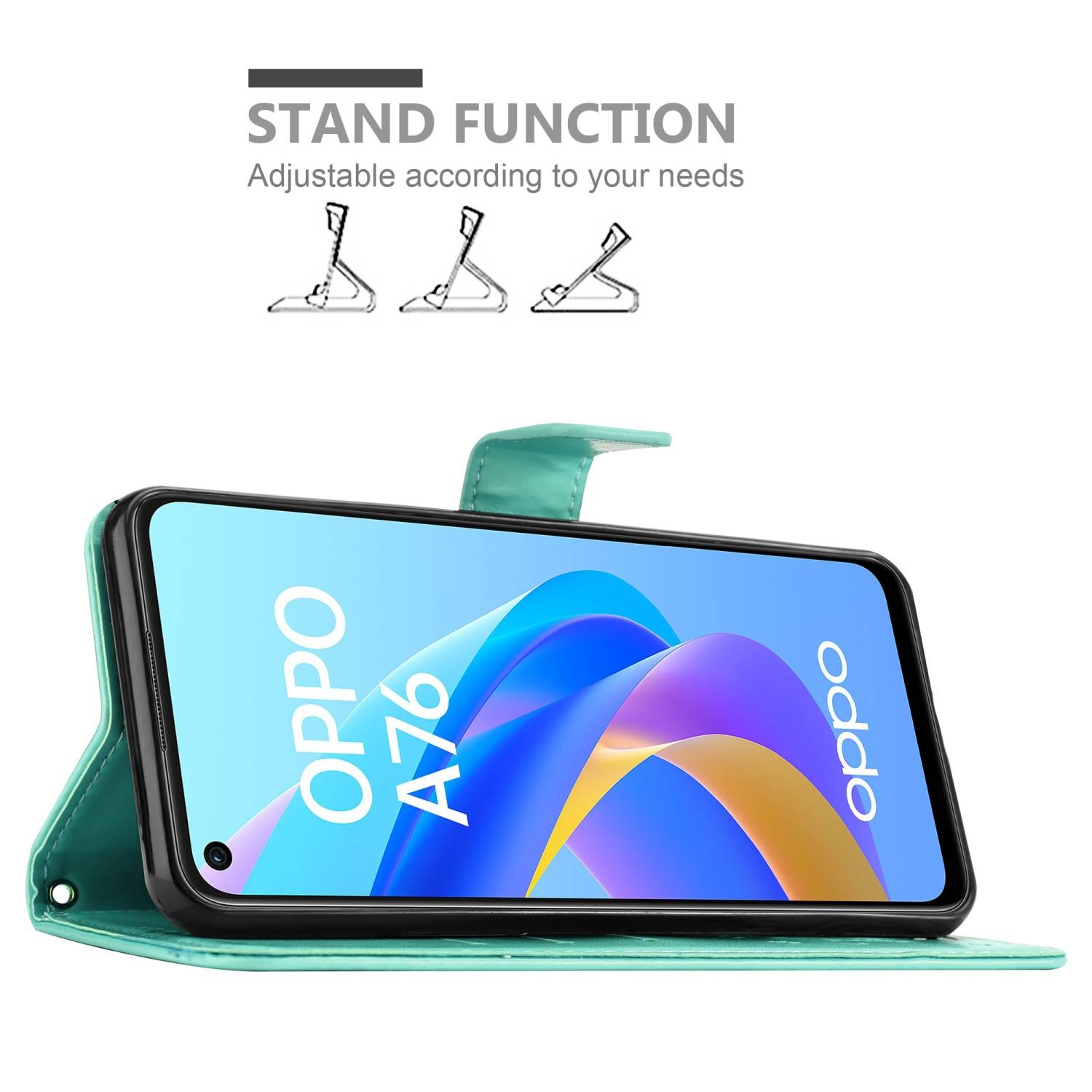 Cadorabo Hülle für Oppo A36 / A76 / A96 4G / K10 4G / Realme 9i Schutz Hülle in Türkis Schutzhülle Handy Hülle Etui Case