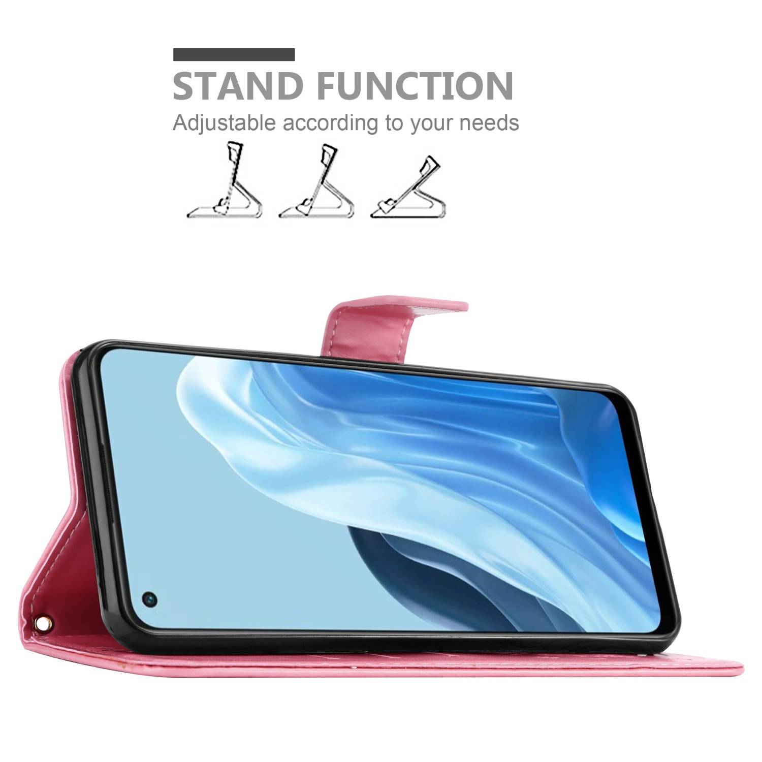 Cadorabo Hülle für Oppo FIND X5 LITE / Reno7 5G Schutz Hülle in Rosa Schutzhülle Handy Hülle Etui Case Blumen Flower