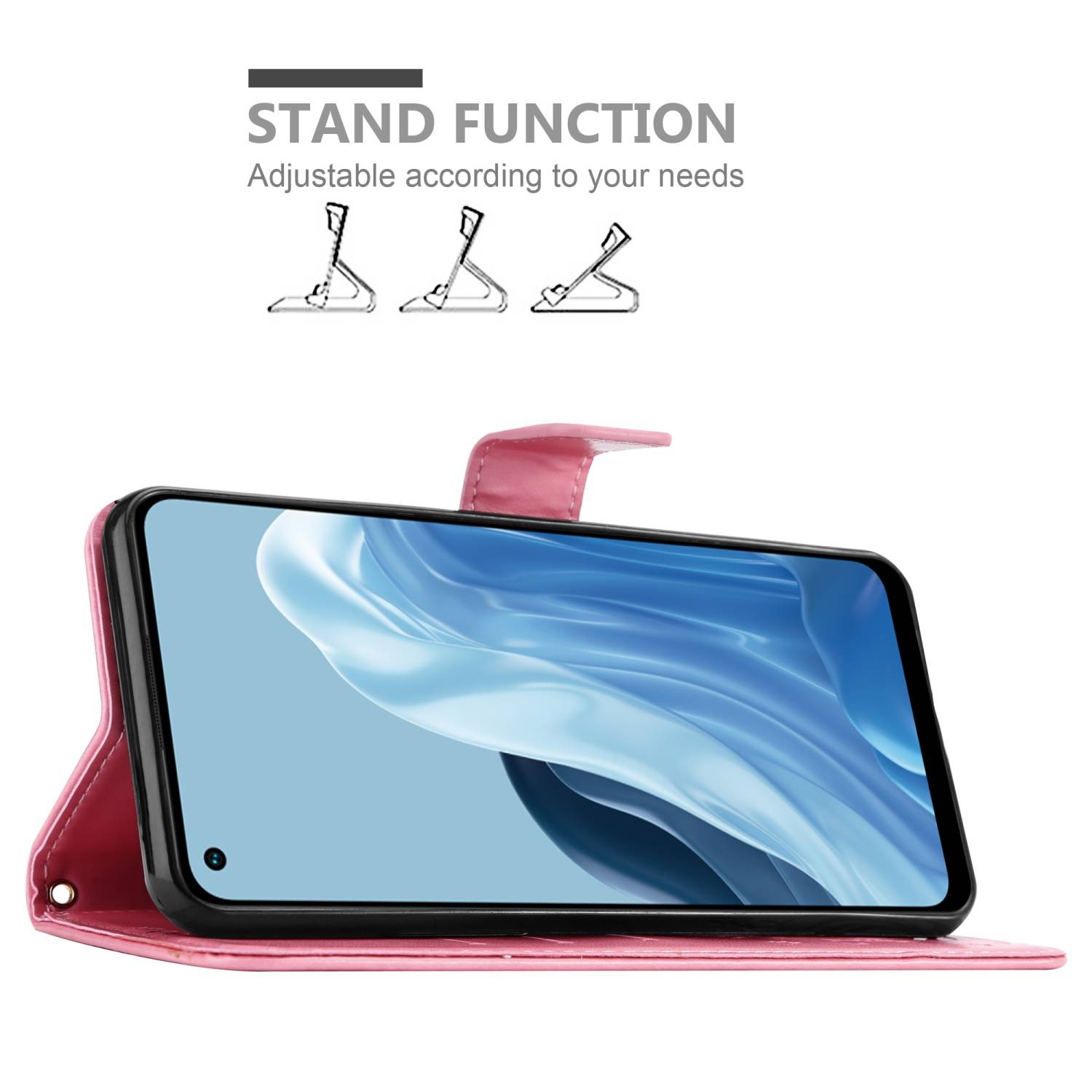 Cadorabo Hülle für Realme 7 5G Schutz Hülle in Rosa Schutzhülle Handy Hülle Etui Case Blumen Flower