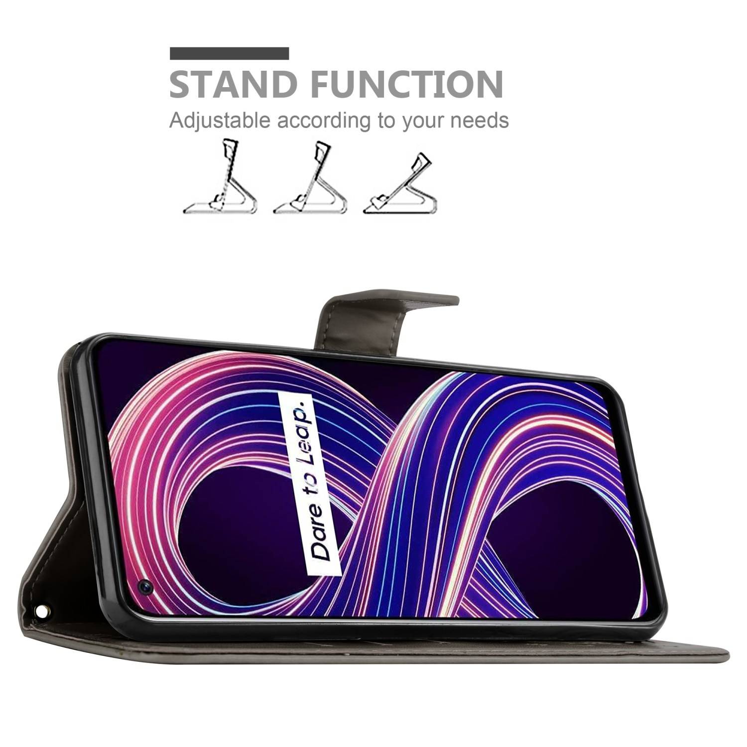 Cadorabo Hülle für Realme 8 5G / V13 / Q3 / Q3i / Narzo 30 5G Schutz Hülle in Grau Schutzhülle Handy Hülle Etui Case
