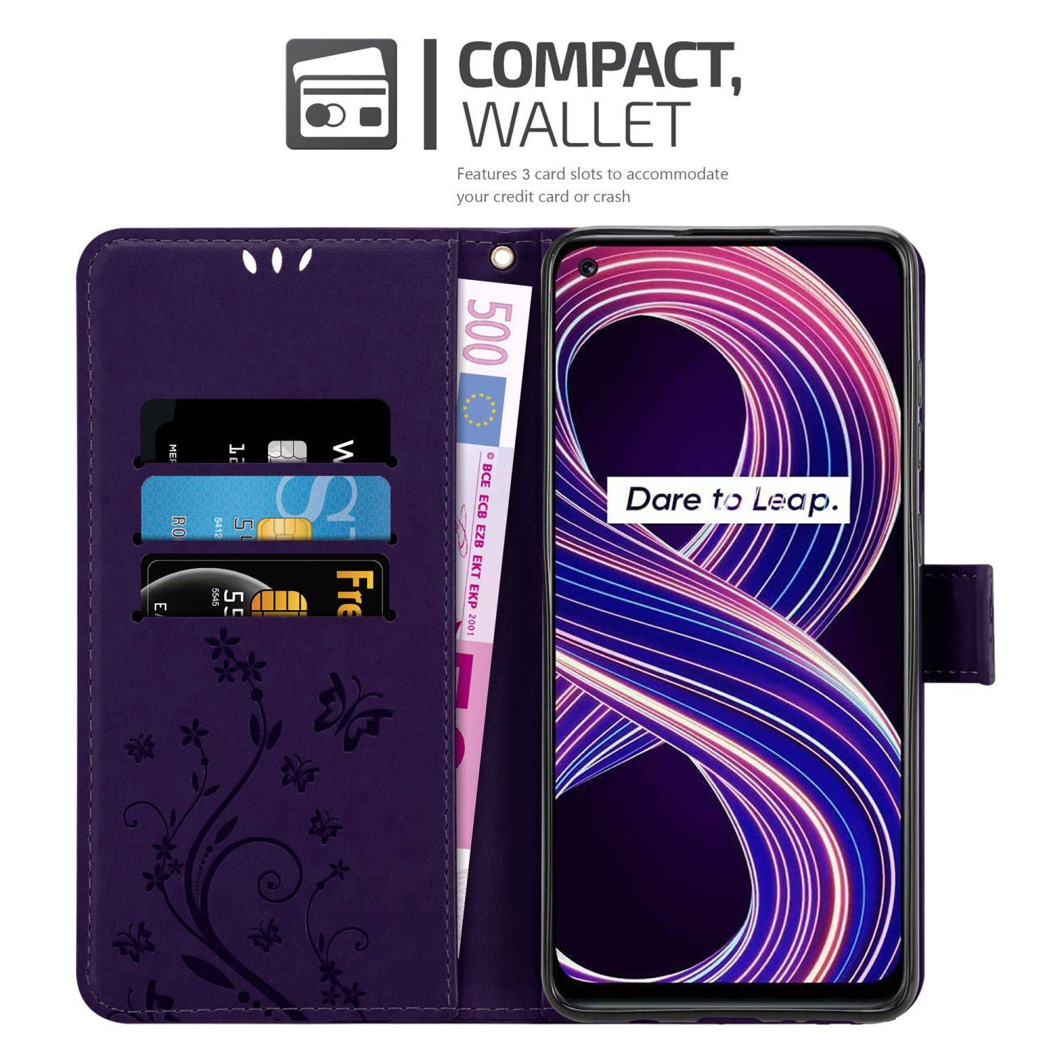 Cadorabo Hülle für Realme 8 5G / V13 / Q3 / Q3i / Narzo 30 5G Schutz Hülle in Lila Schutzhülle Handy Hülle Etui Case