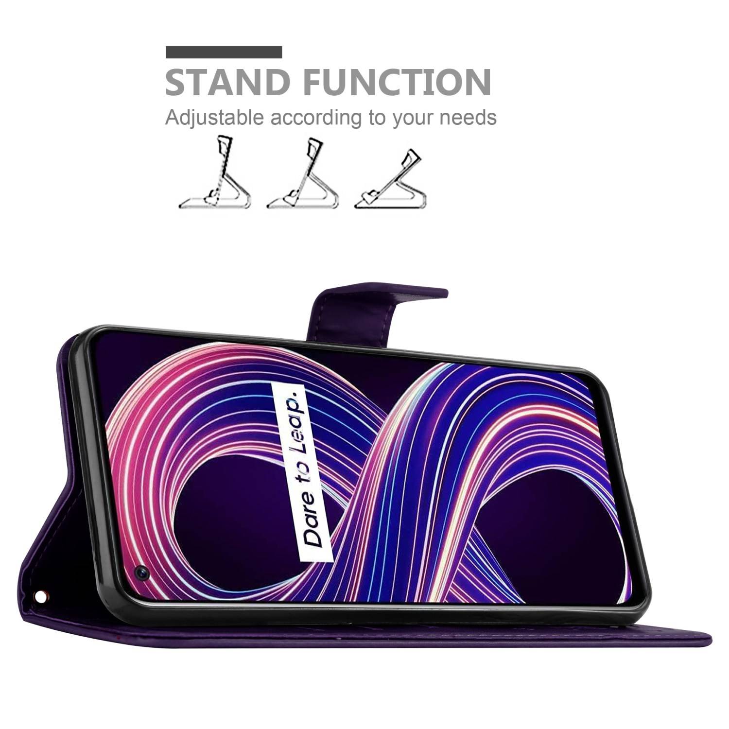 Cadorabo Hülle für Realme 8 5G / V13 / Q3 / Q3i / Narzo 30 5G Schutz Hülle in Lila Schutzhülle Handy Hülle Etui Case