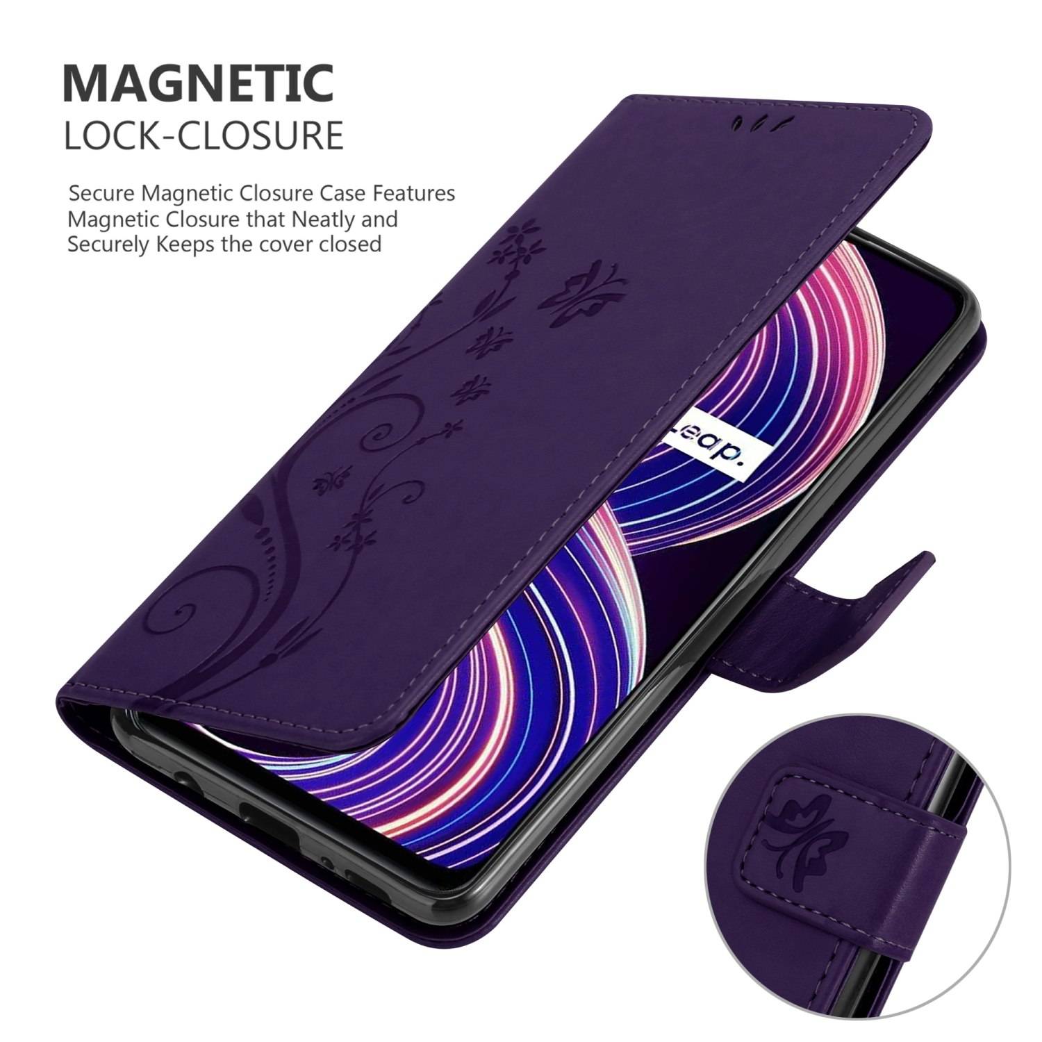 Cadorabo Hülle für Realme 8 5G / V13 / Q3 / Q3i / Narzo 30 5G Schutz Hülle in Lila Schutzhülle Handy Hülle Etui Case