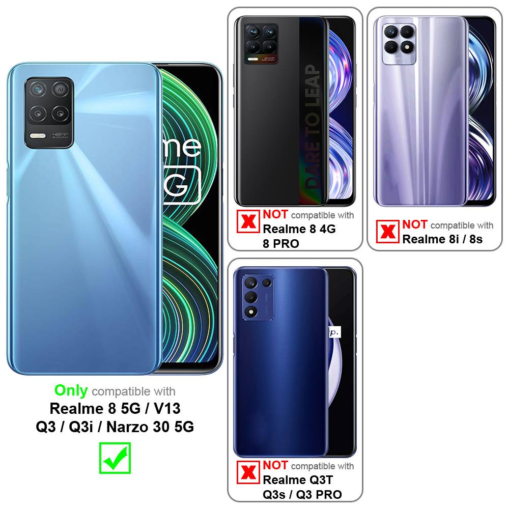 Cadorabo Hülle für Realme 8 5G / V13 / Q3 / Q3i / Narzo 30 5G Schutz Hülle in Blau Schutzhülle Handy Hülle Etui Case