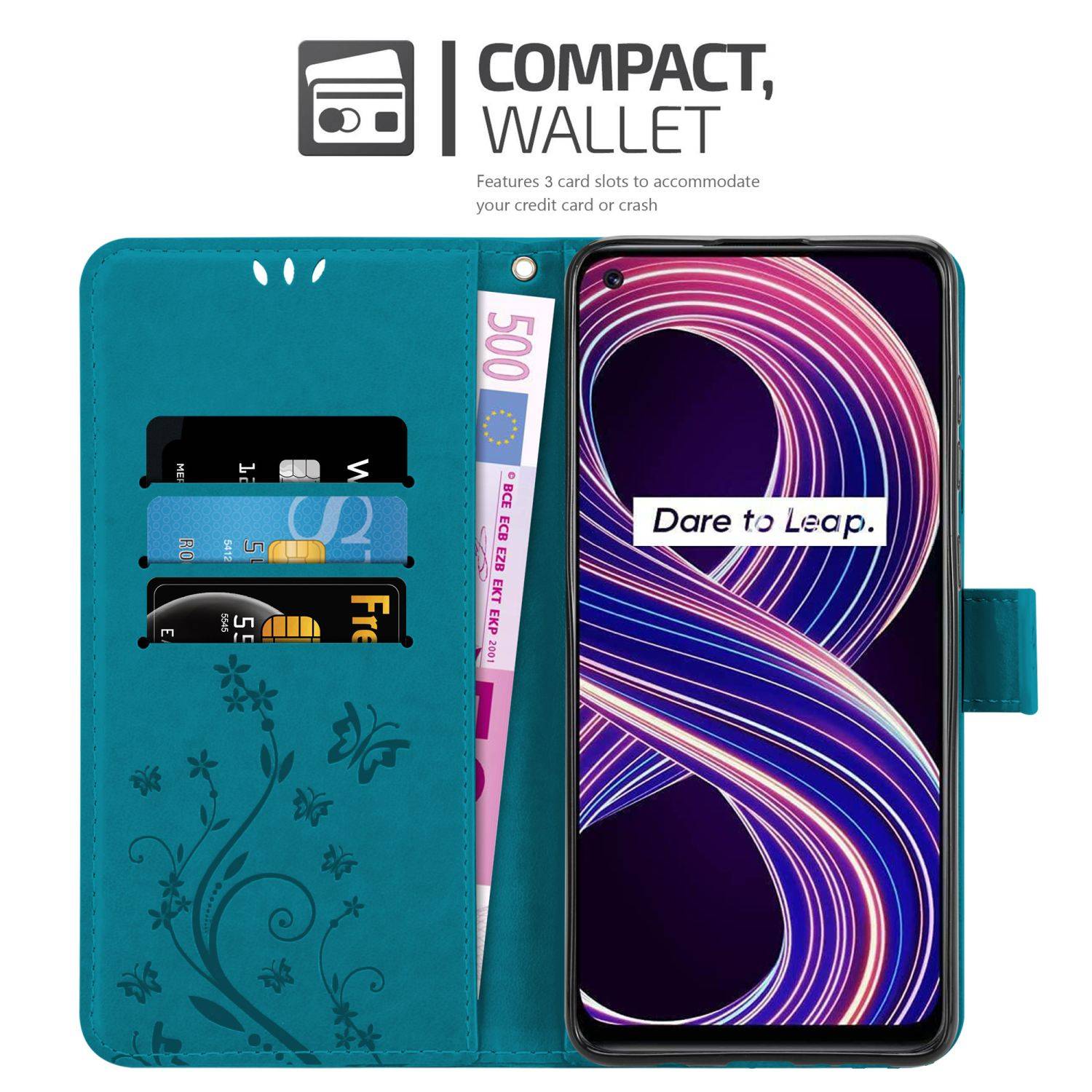 Cadorabo Hülle für Realme 8 5G / V13 / Q3 / Q3i / Narzo 30 5G Schutz Hülle in Blau Schutzhülle Handy Hülle Etui Case