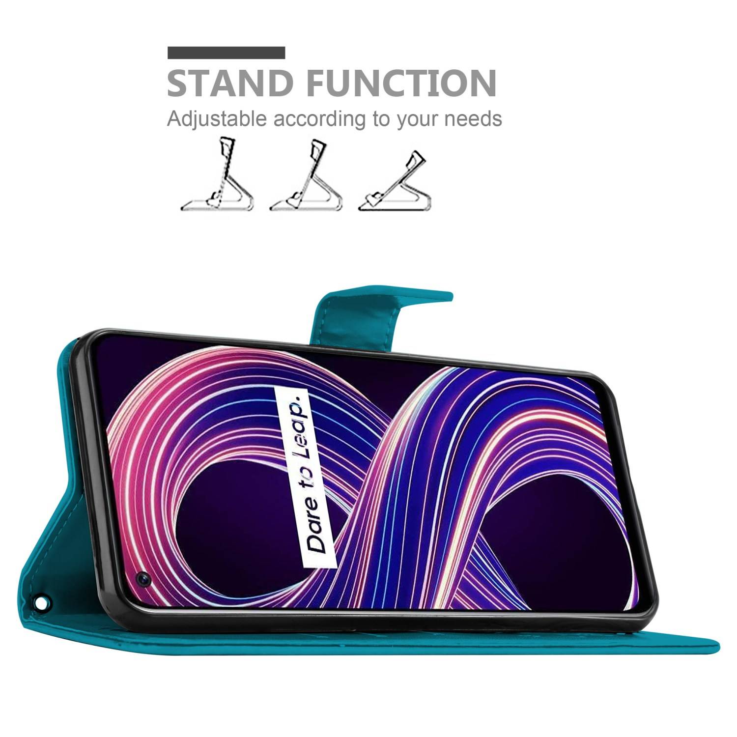 Cadorabo Hülle für Realme 8 5G / V13 / Q3 / Q3i / Narzo 30 5G Schutz Hülle in Blau Schutzhülle Handy Hülle Etui Case
