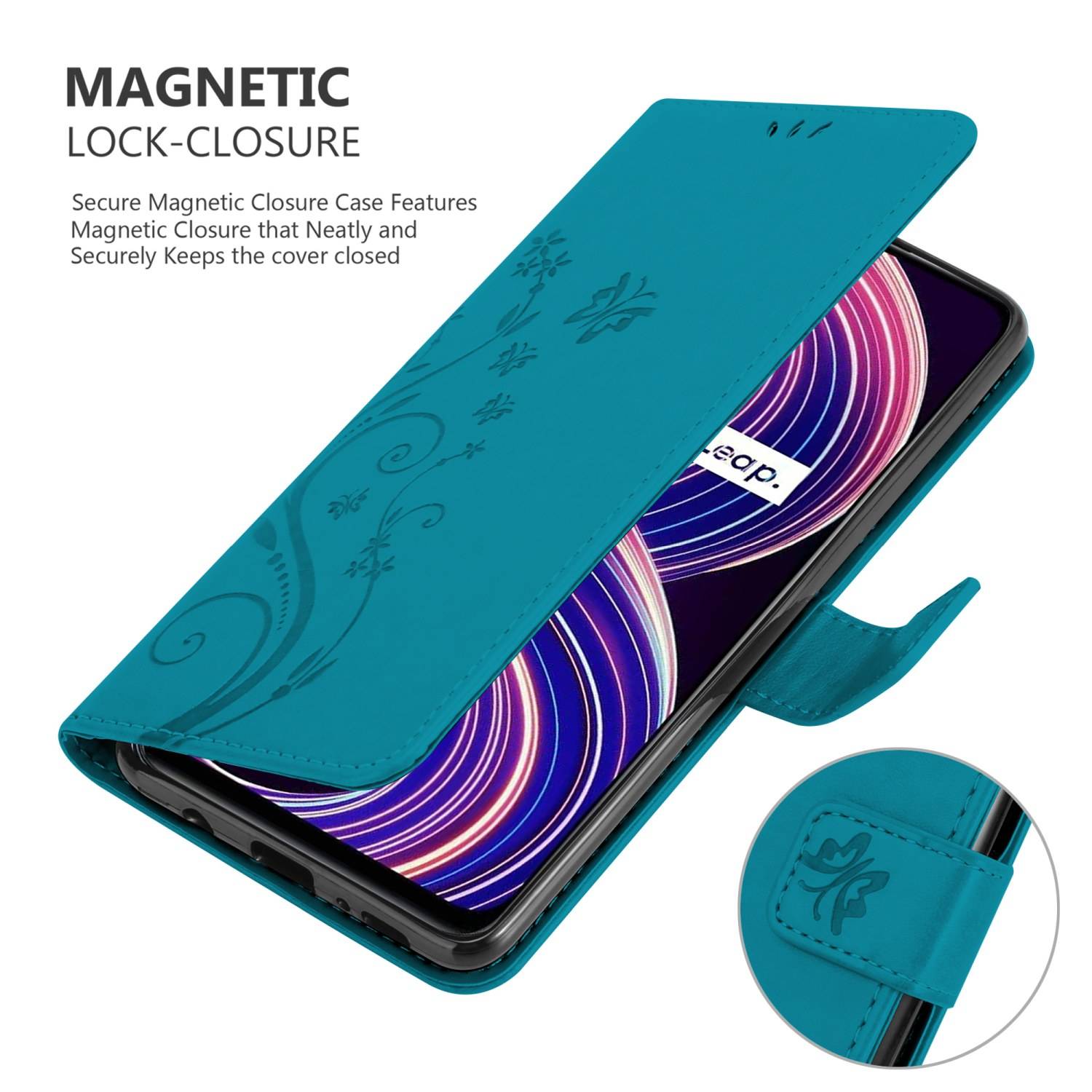 Cadorabo Hülle für Realme 8 5G / V13 / Q3 / Q3i / Narzo 30 5G Schutz Hülle in Blau Schutzhülle Handy Hülle Etui Case
