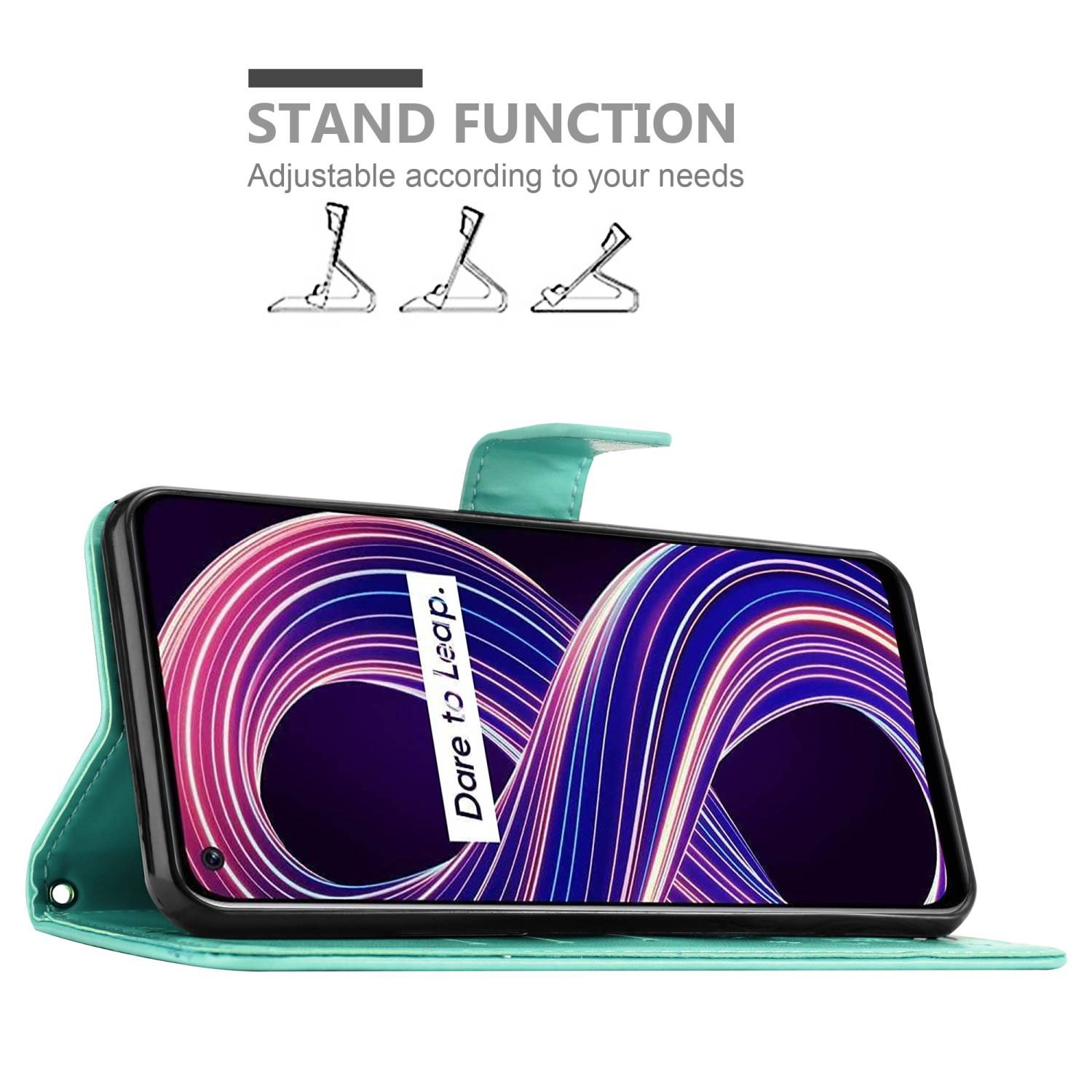 Cadorabo Hülle für Realme 8 5G / V13 / Q3 / Q3i / Narzo 30 5G Schutz Hülle in Türkis Schutzhülle Handy Hülle Etui Case