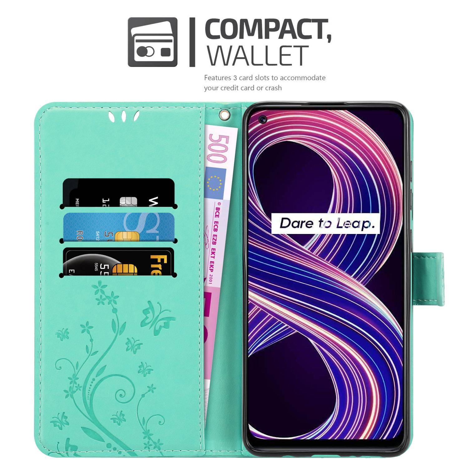 Cadorabo Hülle für Realme 8 5G / V13 / Q3 / Q3i / Narzo 30 5G Schutz Hülle in Türkis Schutzhülle Handy Hülle Etui Case