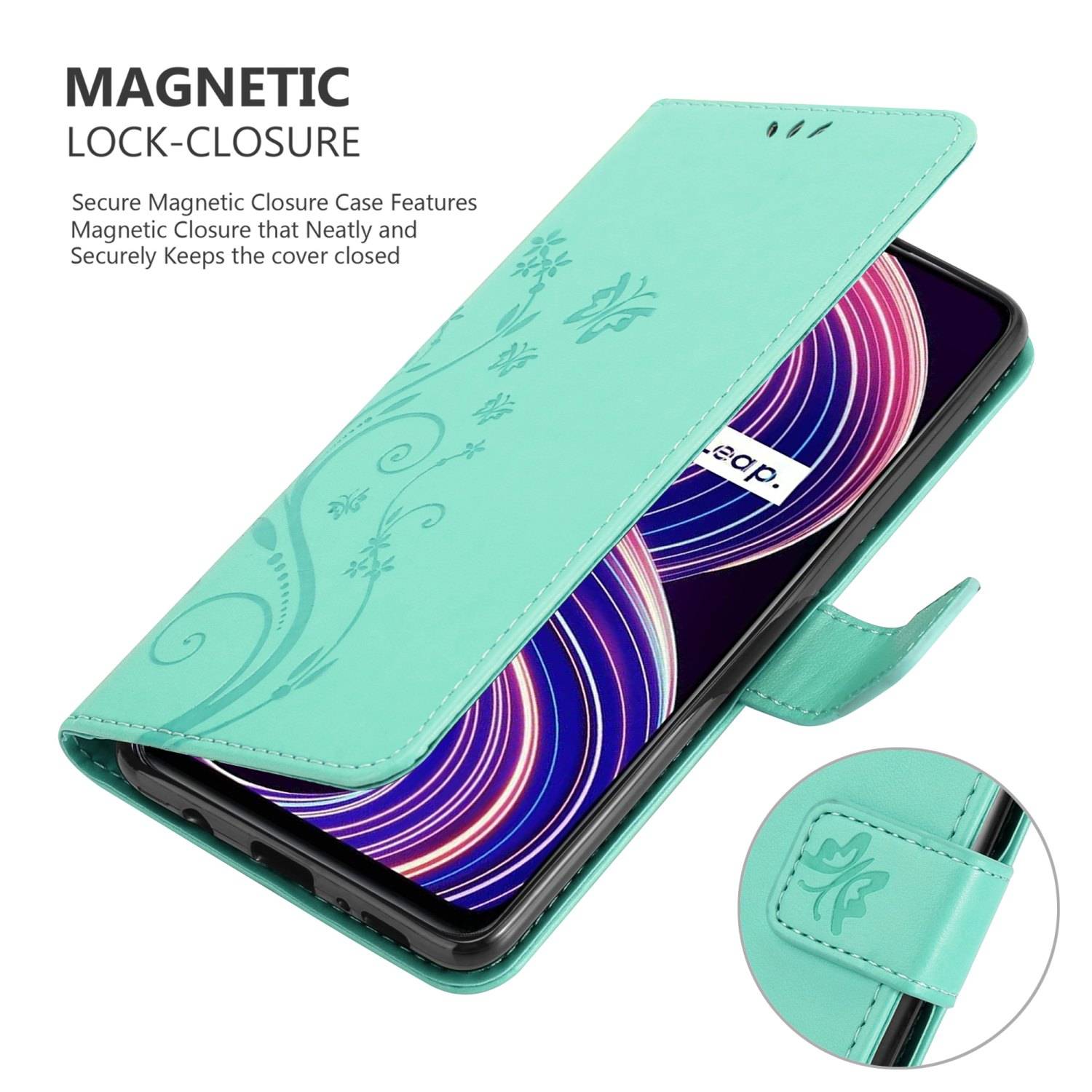 Cadorabo Hülle für Realme 8 5G / V13 / Q3 / Q3i / Narzo 30 5G Schutz Hülle in Türkis Schutzhülle Handy Hülle Etui Case