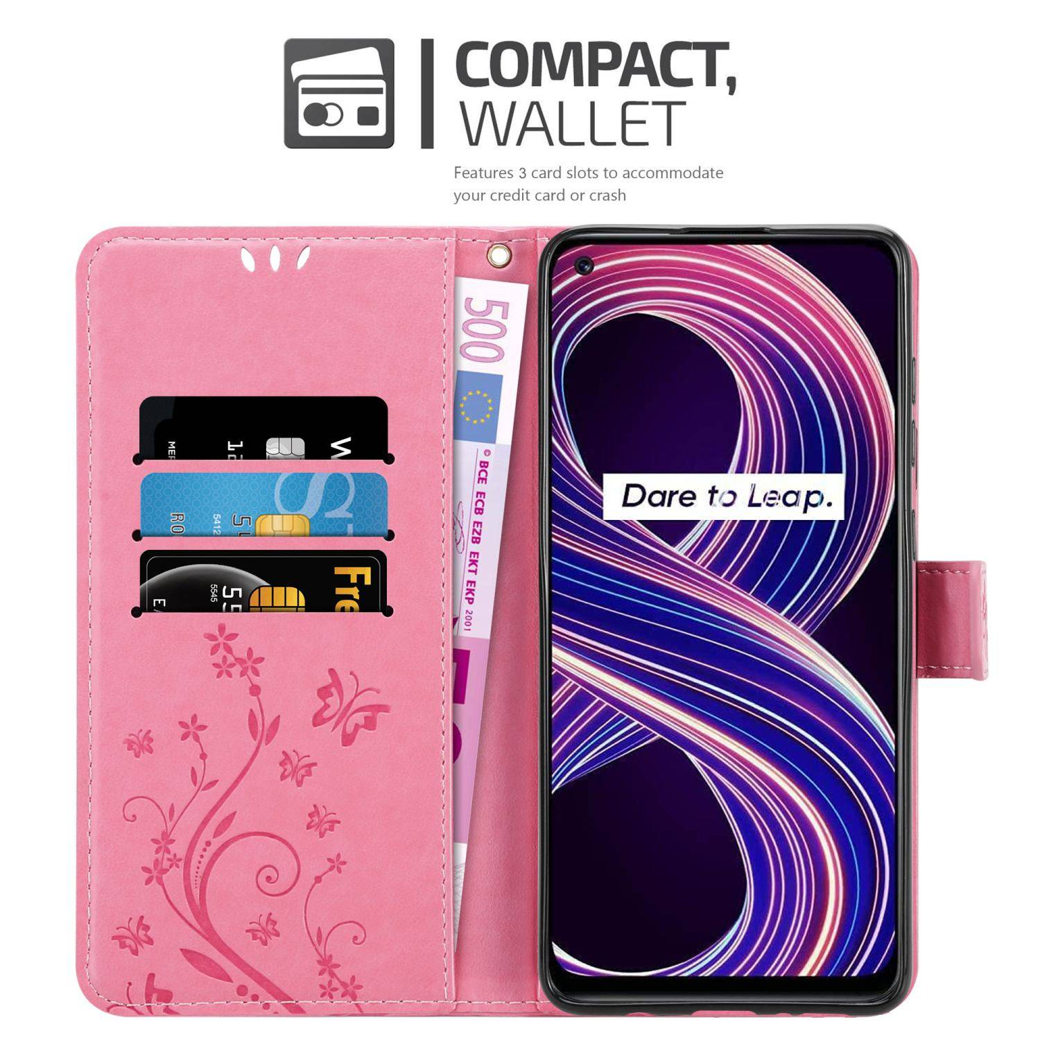 Cadorabo Hülle für Realme 8 5G / V13 / Q3 / Q3i / Narzo 30 5G Schutz Hülle in Rosa Schutzhülle Handy Hülle Etui Case