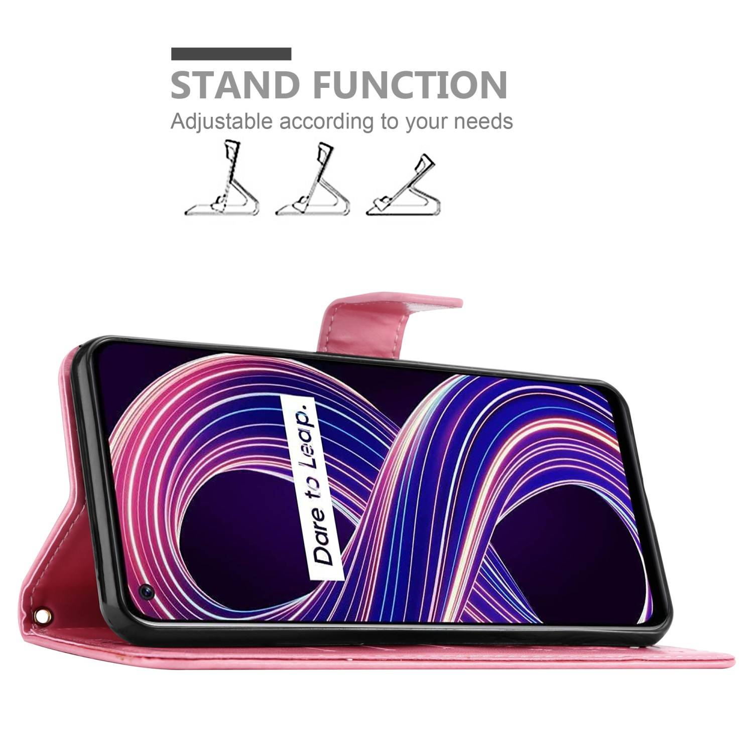 Cadorabo Hülle für Realme 8 5G / V13 / Q3 / Q3i / Narzo 30 5G Schutz Hülle in Rosa Schutzhülle Handy Hülle Etui Case