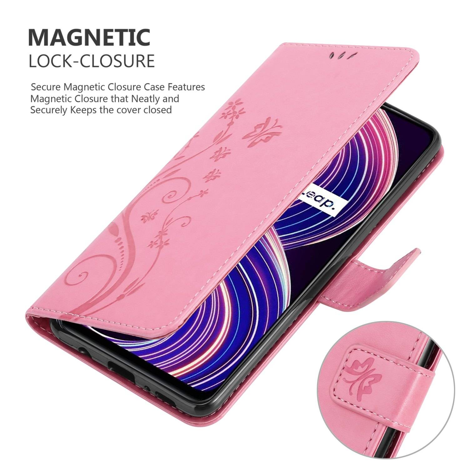 Cadorabo Hülle für Realme 8 5G / V13 / Q3 / Q3i / Narzo 30 5G Schutz Hülle in Rosa Schutzhülle Handy Hülle Etui Case