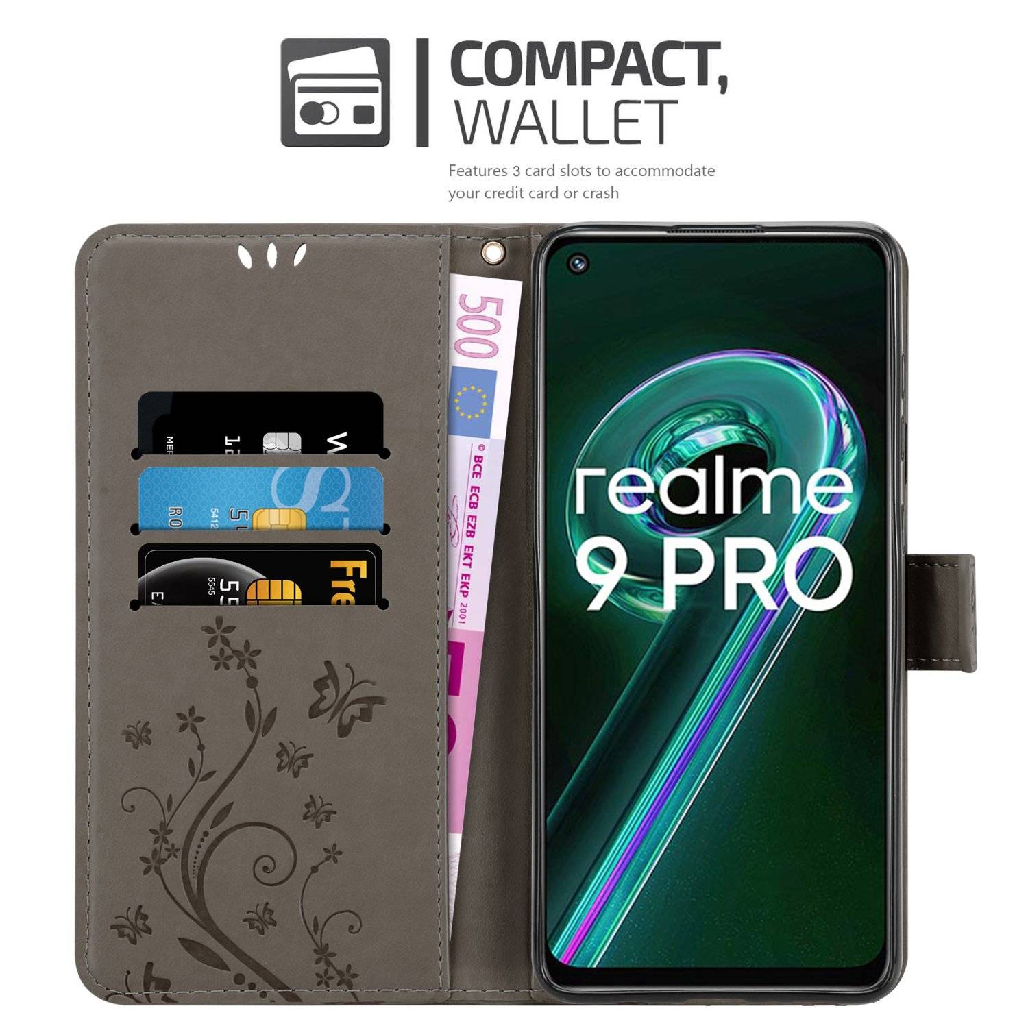 Cadorabo Hülle für Realme 9 5G / 9 PRO / V25 / Q5 / OnePlus Nord CE 2 LITE 5G Schutz Hülle in Grau Schutzhülle Handy