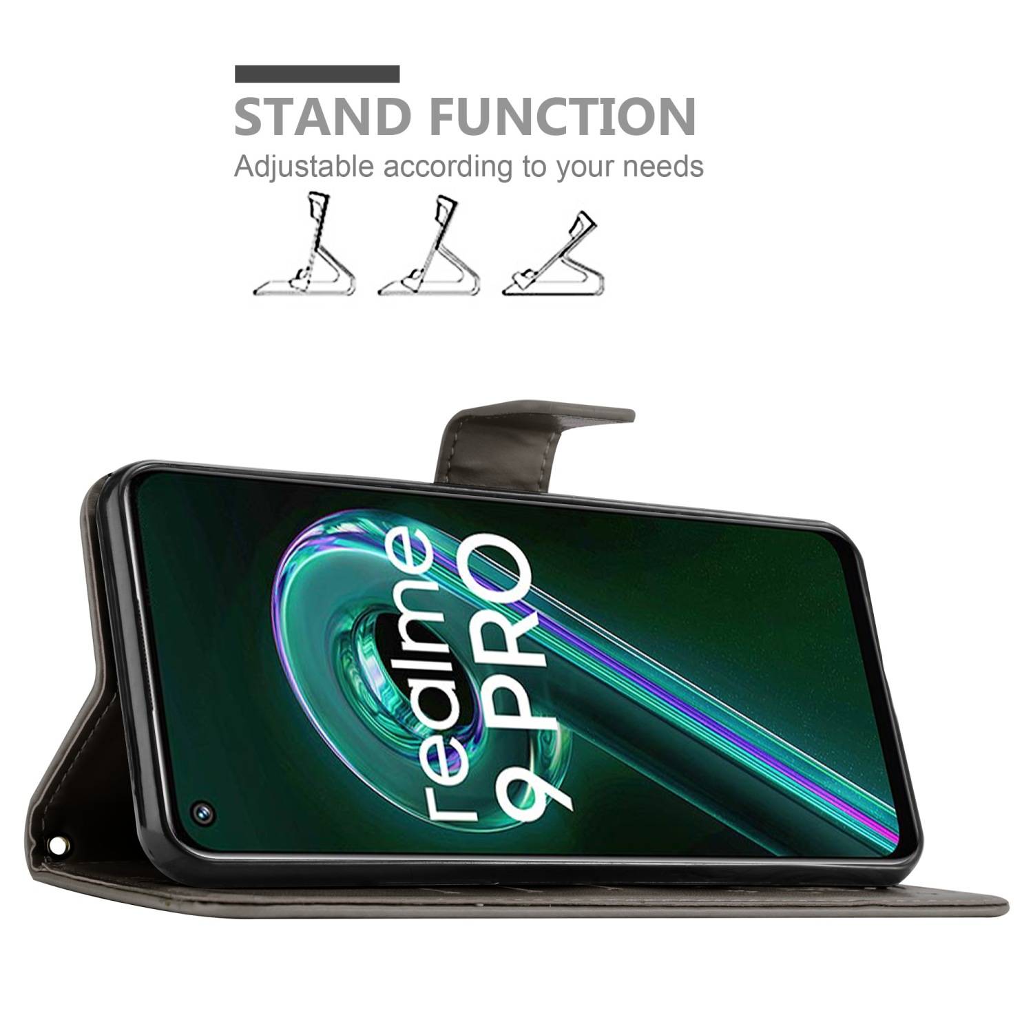 Cadorabo Hülle für Realme 9 5G / 9 PRO / V25 / Q5 / OnePlus Nord CE 2 LITE 5G Schutz Hülle in Grau Schutzhülle Handy