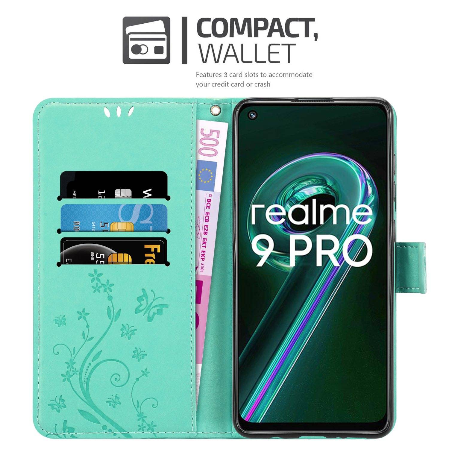 Cadorabo Hülle für Realme 9 5G / 9 PRO / V25 / Q5 / OnePlus Nord CE 2 LITE 5G Schutz Hülle in Türkis Schutzhülle Handy