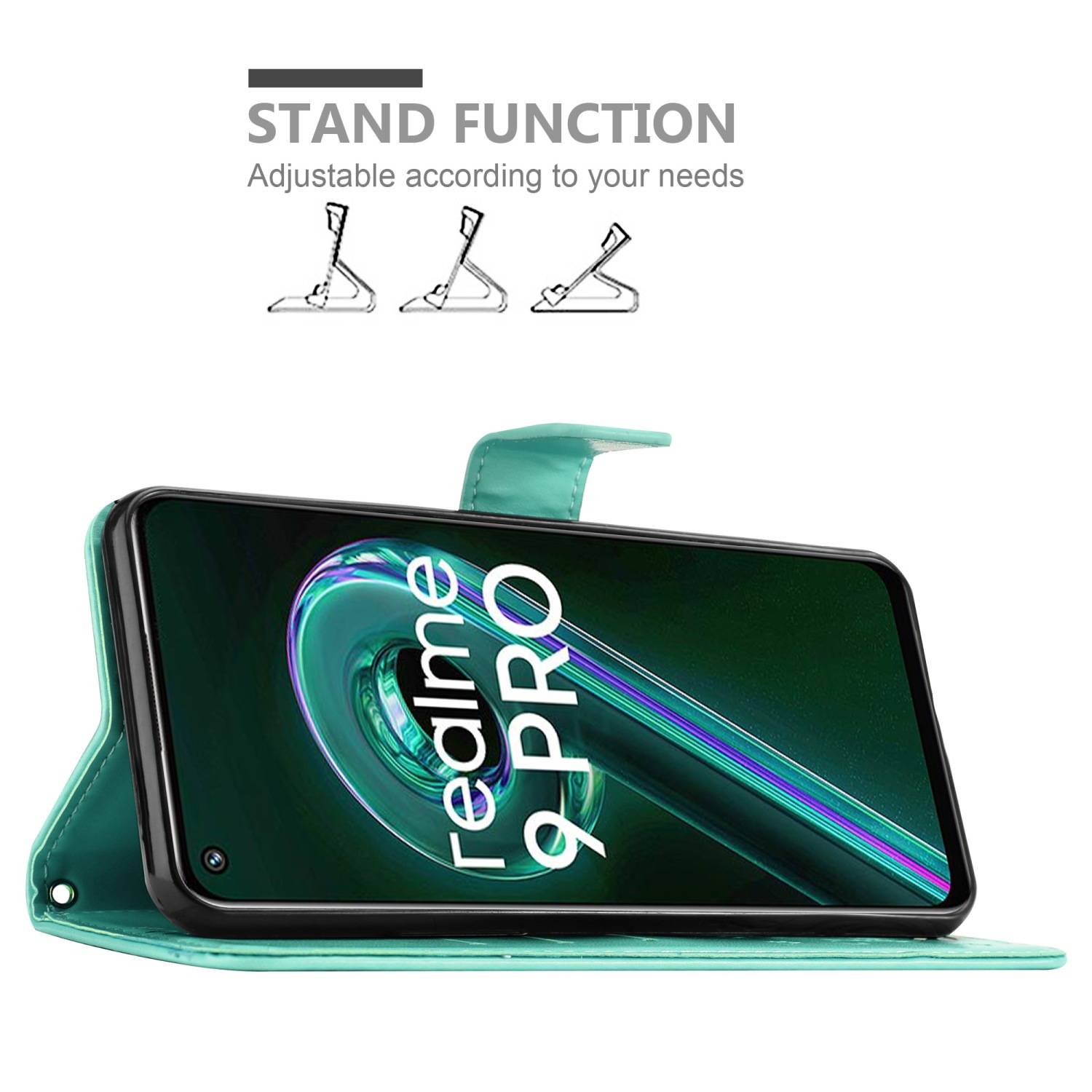 Cadorabo Hülle für Realme 9 5G / 9 PRO / V25 / Q5 / OnePlus Nord CE 2 LITE 5G Schutz Hülle in Türkis Schutzhülle Handy