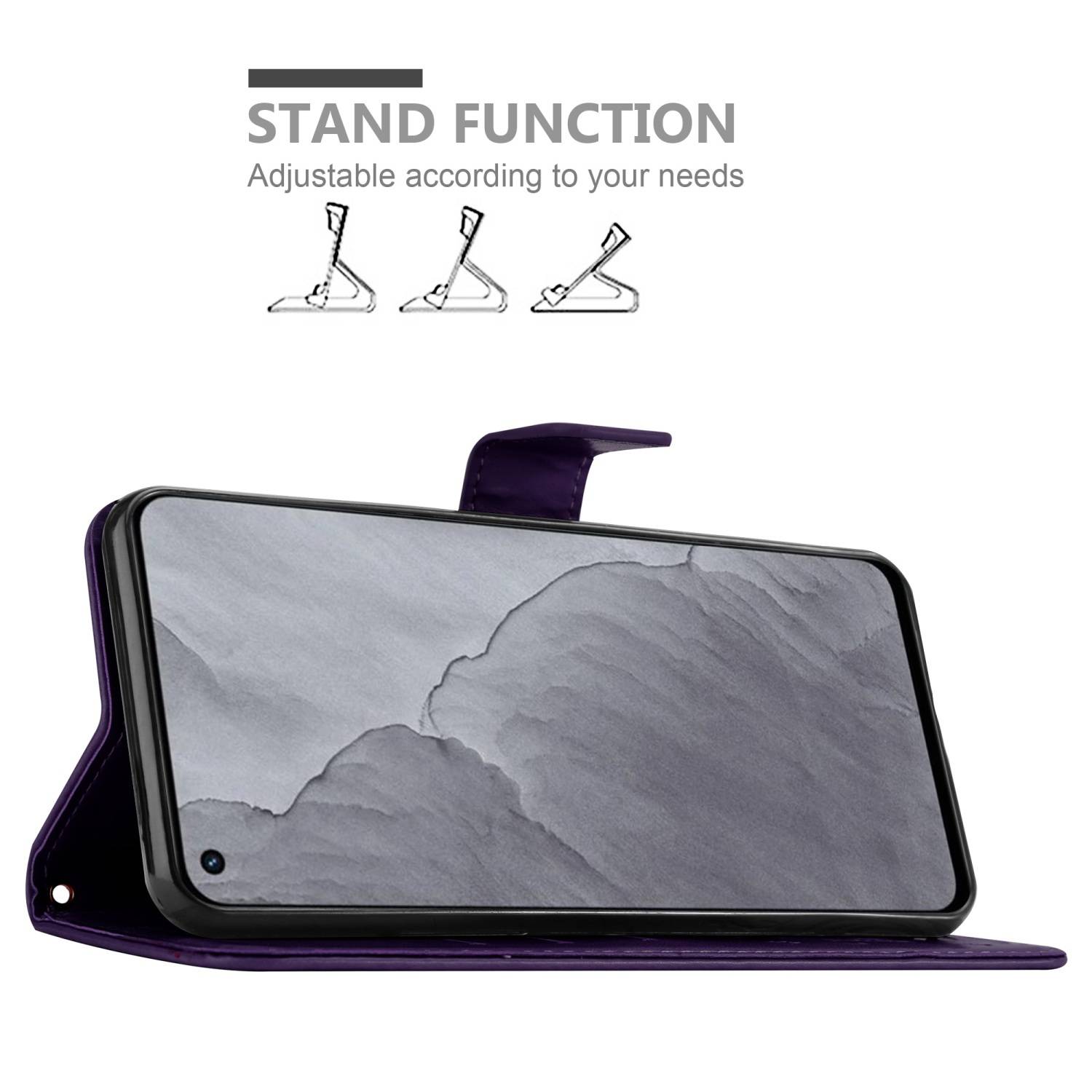 Cadorabo Hülle für Realme GT Master Schutz Hülle in Lila Schutzhülle Handy Hülle Etui Case Blumen Flower