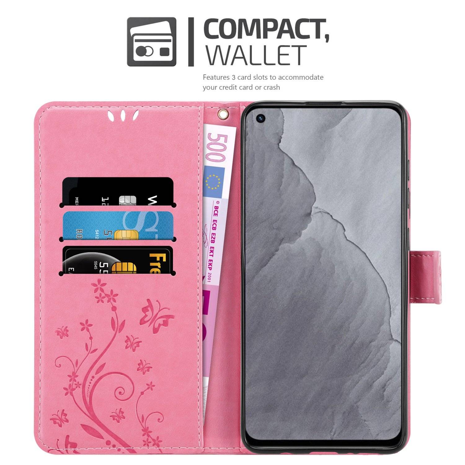 Cadorabo Hülle für Realme GT Master Schutz Hülle in Rosa Schutzhülle Handy Hülle Etui Case Blumen Flower