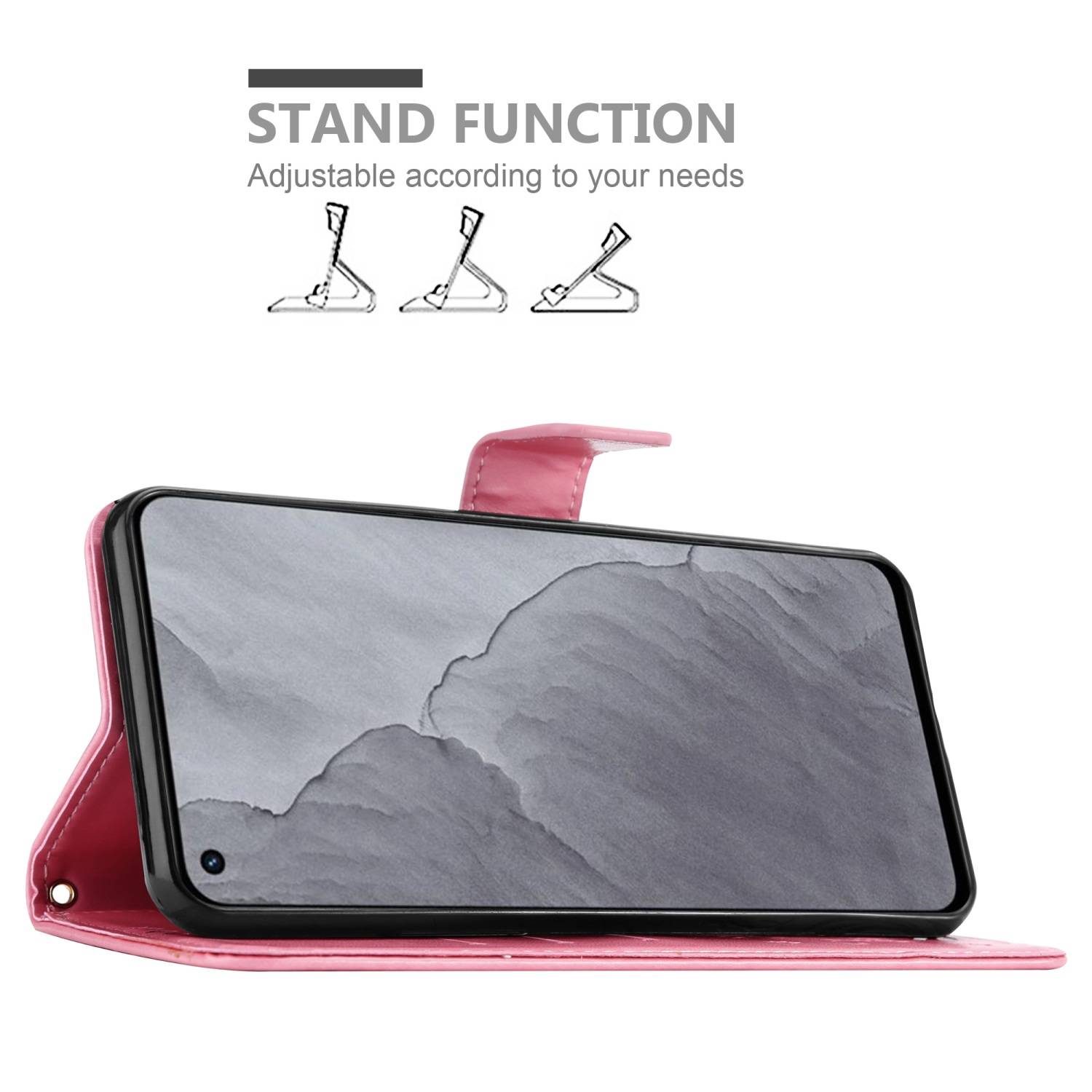 Cadorabo Hülle für Realme GT Master Schutz Hülle in Rosa Schutzhülle Handy Hülle Etui Case Blumen Flower