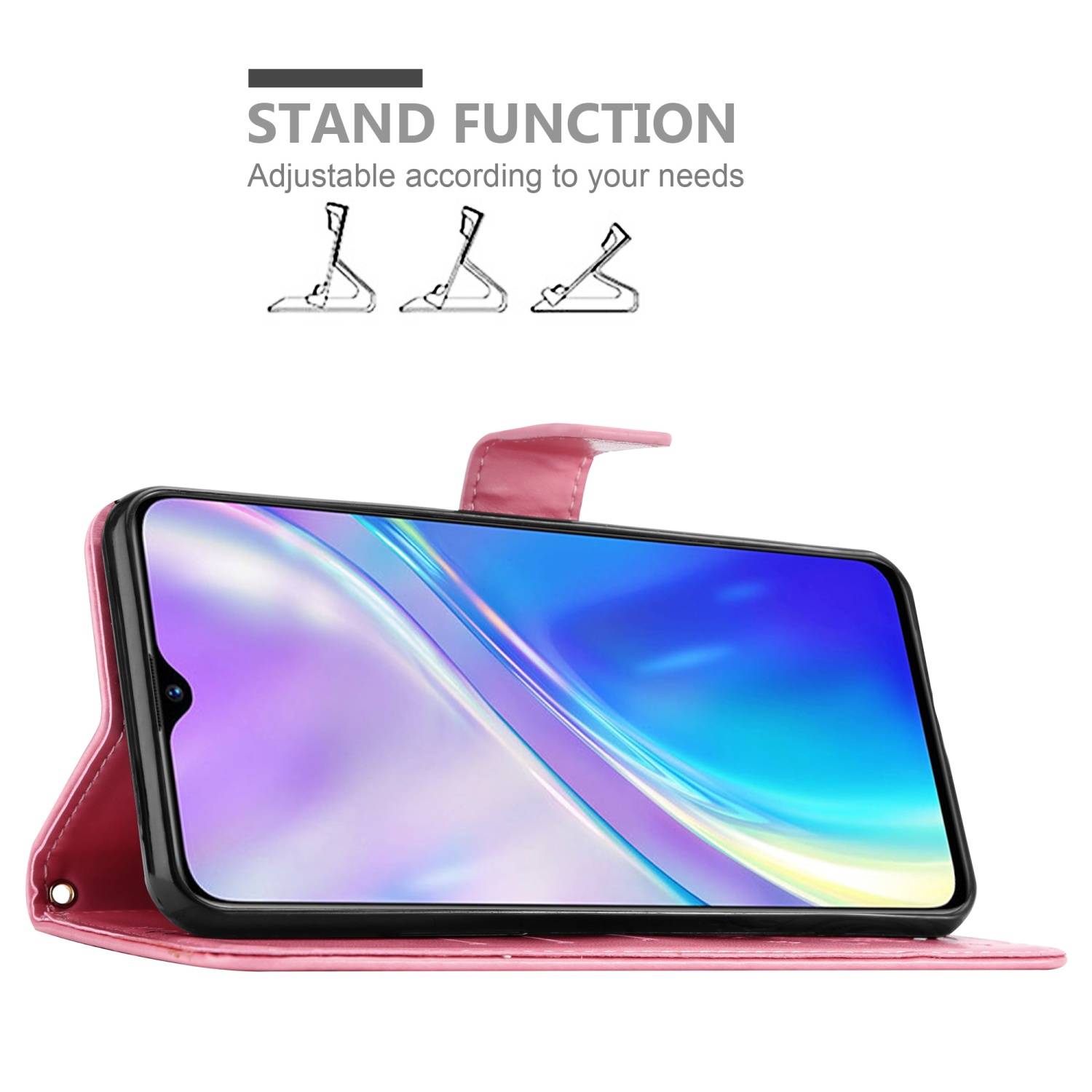 Cadorabo Hülle für Realme X2 / XT / Oppo K5 Schutz Hülle in Rosa Schutzhülle Handy Hülle Etui Case Blumen Flower