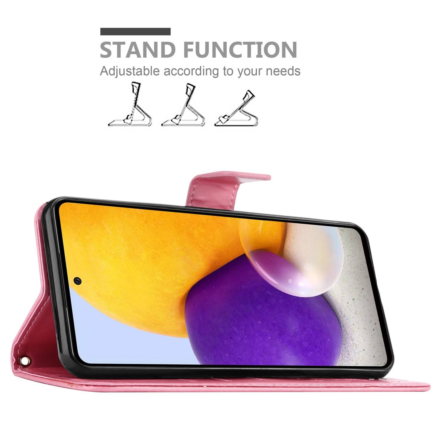 Cadorabo Hülle für Samsung Galaxy A73 5G Schutz Hülle in Rosa Schutzhülle Handy Hülle Etui Case Blumen Flower