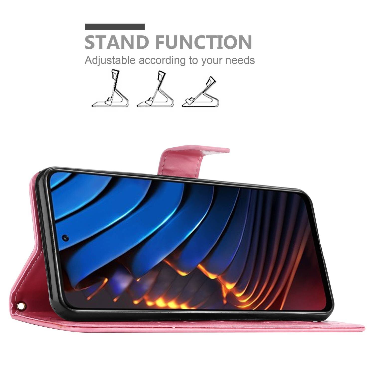 Cadorabo Hülle für Xiaomi POCO X3 GT Schutz Hülle in Rosa Schutzhülle Handy Hülle Etui Case Blumen Flower