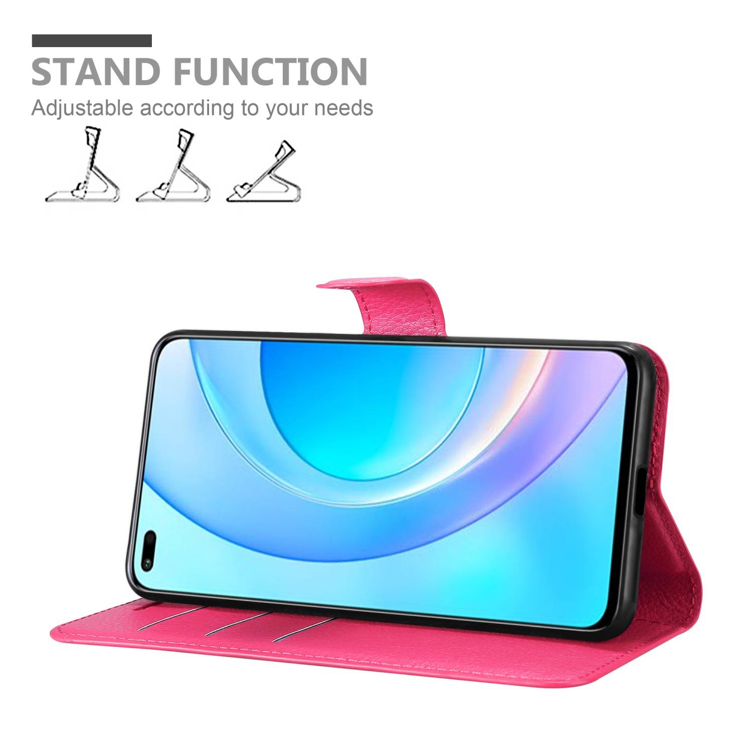 Cadorabo Hülle für Honor 50 LITE Schutz Hülle in Pink Handyhülle Etui Case Cover Magnetverschluss