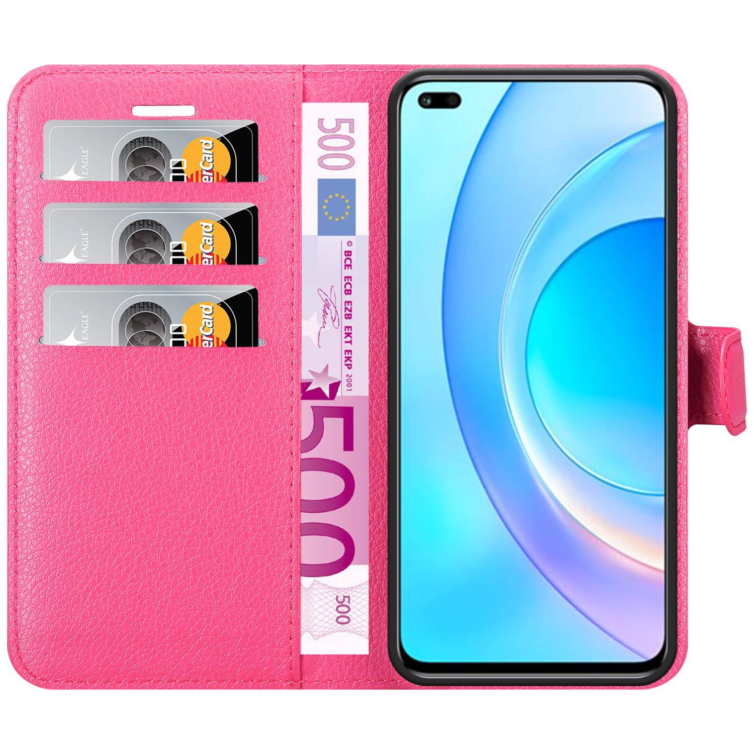 Cadorabo Hülle für Honor 50 LITE Schutz Hülle in Pink Handyhülle Etui Case Cover Magnetverschluss