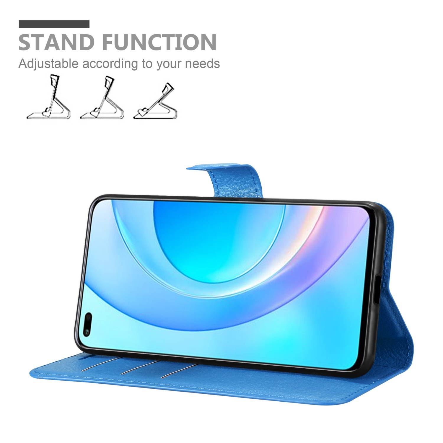 Cadorabo Hülle für Honor 50 LITE Schutz Hülle in Blau Handyhülle Etui Case Cover Magnetverschluss