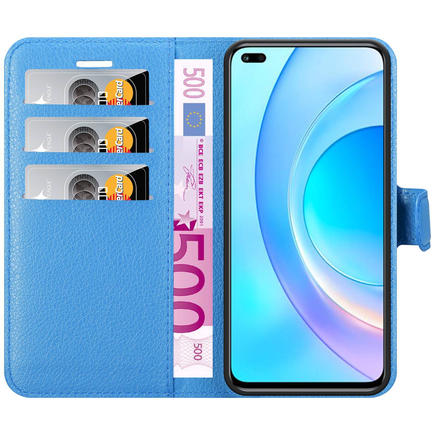 Cadorabo Hülle für Honor 50 LITE Schutz Hülle in Blau Handyhülle Etui Case Cover Magnetverschluss