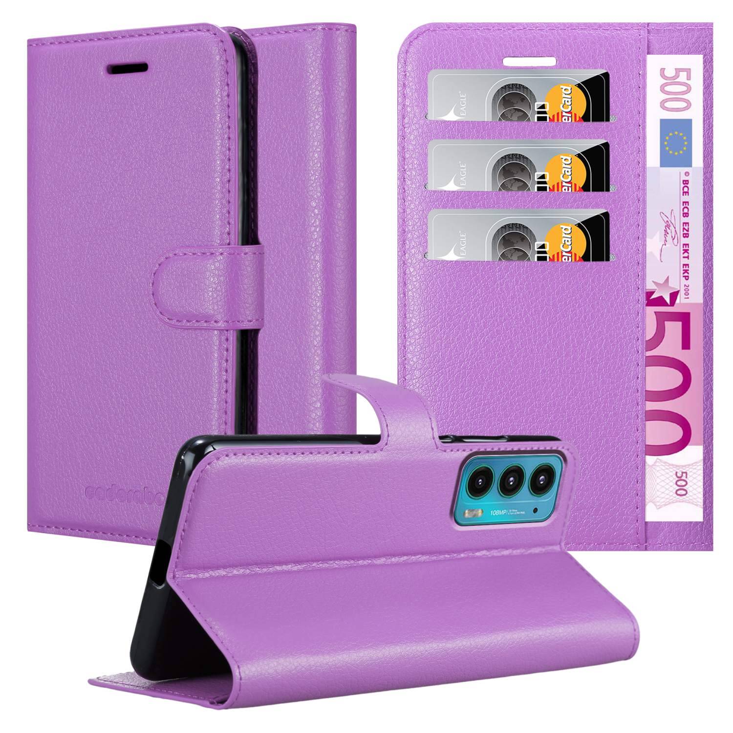Cadorabo Hülle für Motorola EDGE 20 Schutz Hülle in Lila Handyhülle Etui Case Cover Magnetverschluss