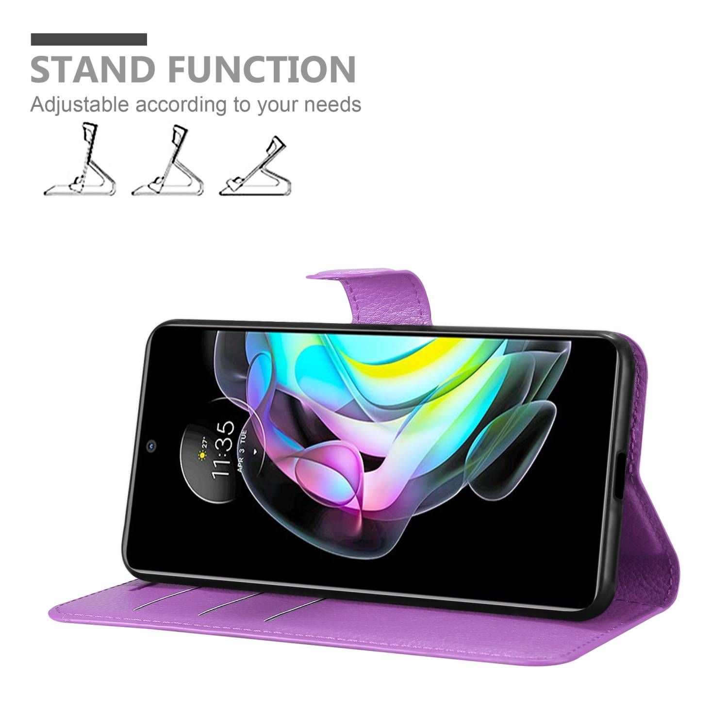 Cadorabo Hülle für Motorola EDGE 20 Schutz Hülle in Lila Handyhülle Etui Case Cover Magnetverschluss