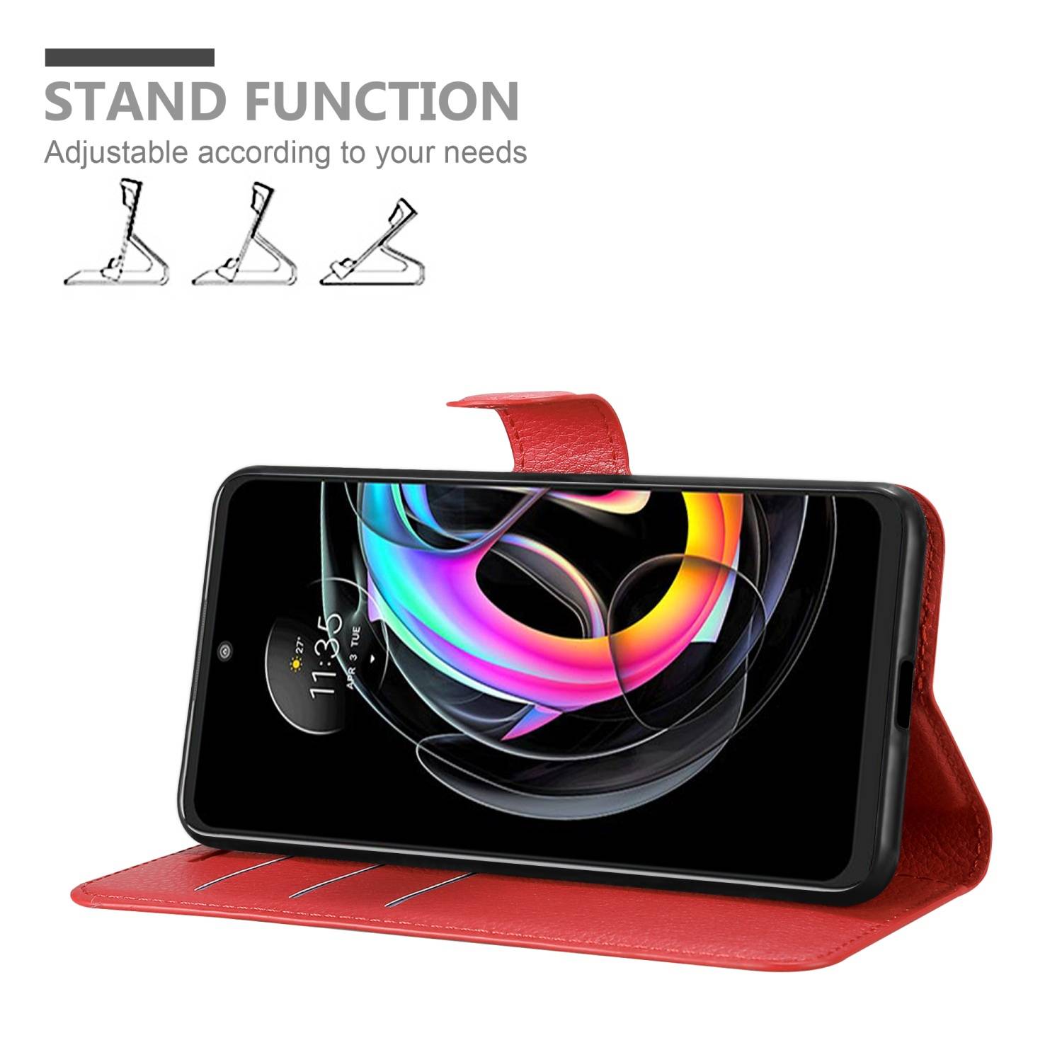 Cadorabo Hülle für Motorola EDGE 20 LITE / FUSION Schutz Hülle in Rot Handyhülle Etui Case Cover Magnetverschluss