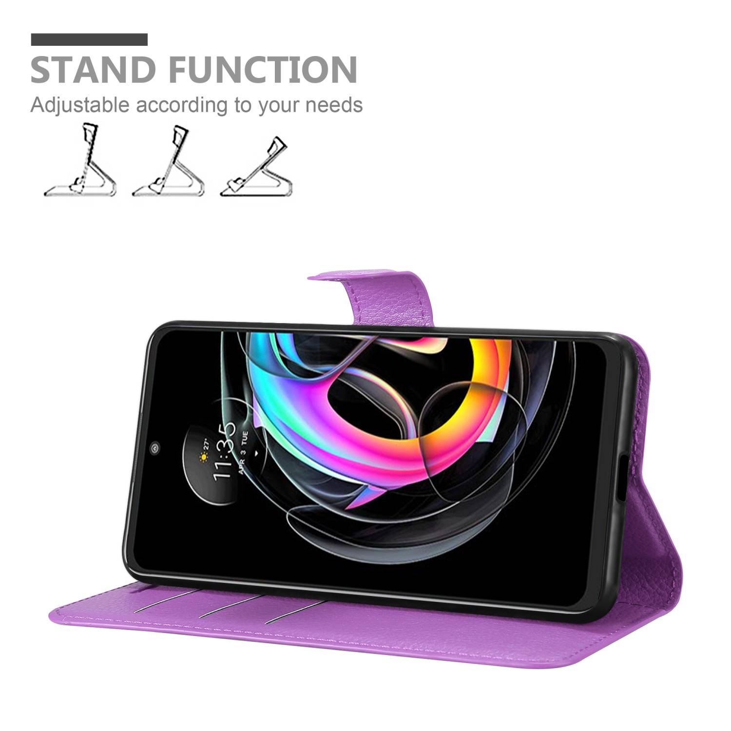 Cadorabo Hülle für Motorola EDGE 20 LITE / FUSION Schutz Hülle in Lila Handyhülle Etui Case Cover Magnetverschluss