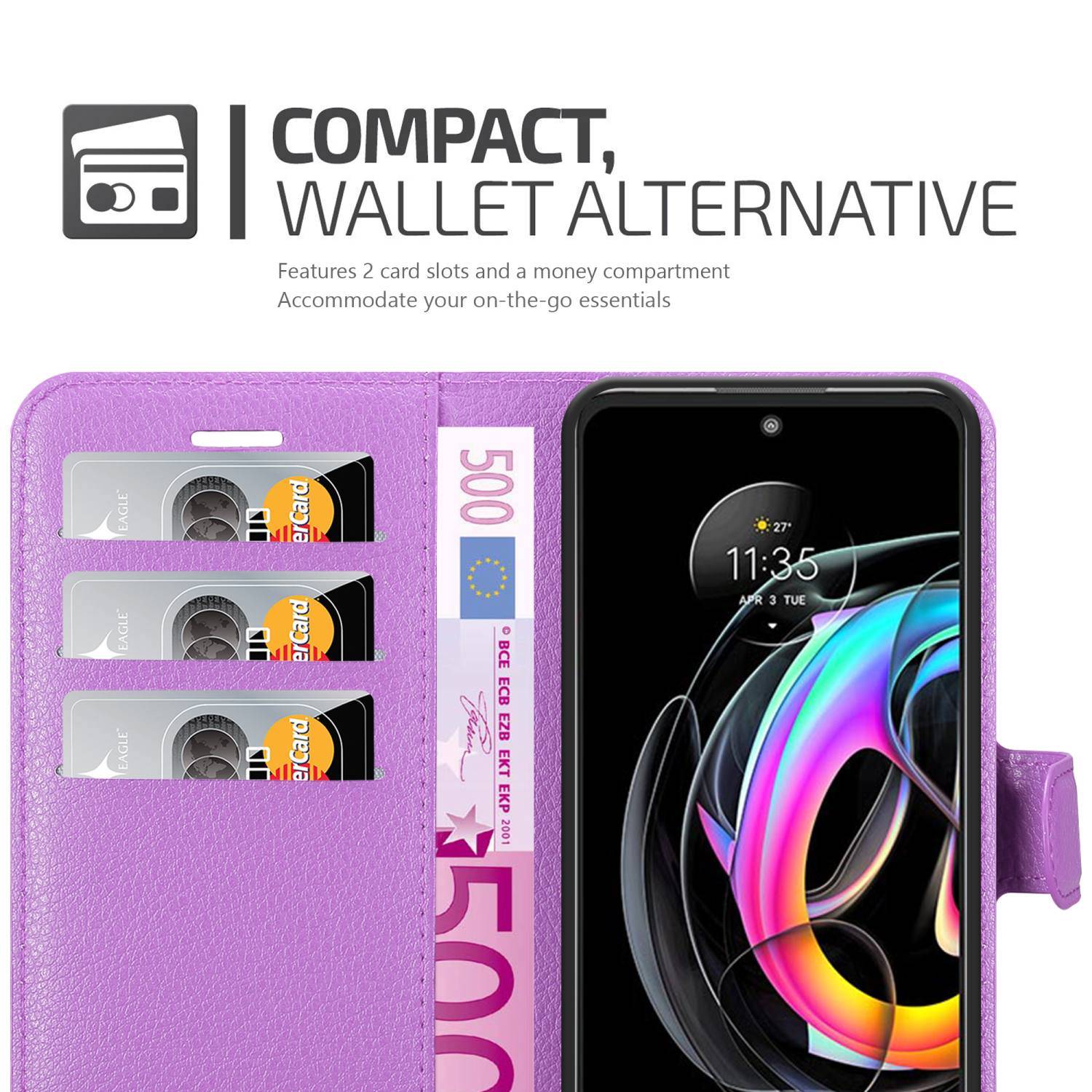 Cadorabo Hülle für Motorola EDGE 20 LITE / FUSION Schutz Hülle in Lila Handyhülle Etui Case Cover Magnetverschluss