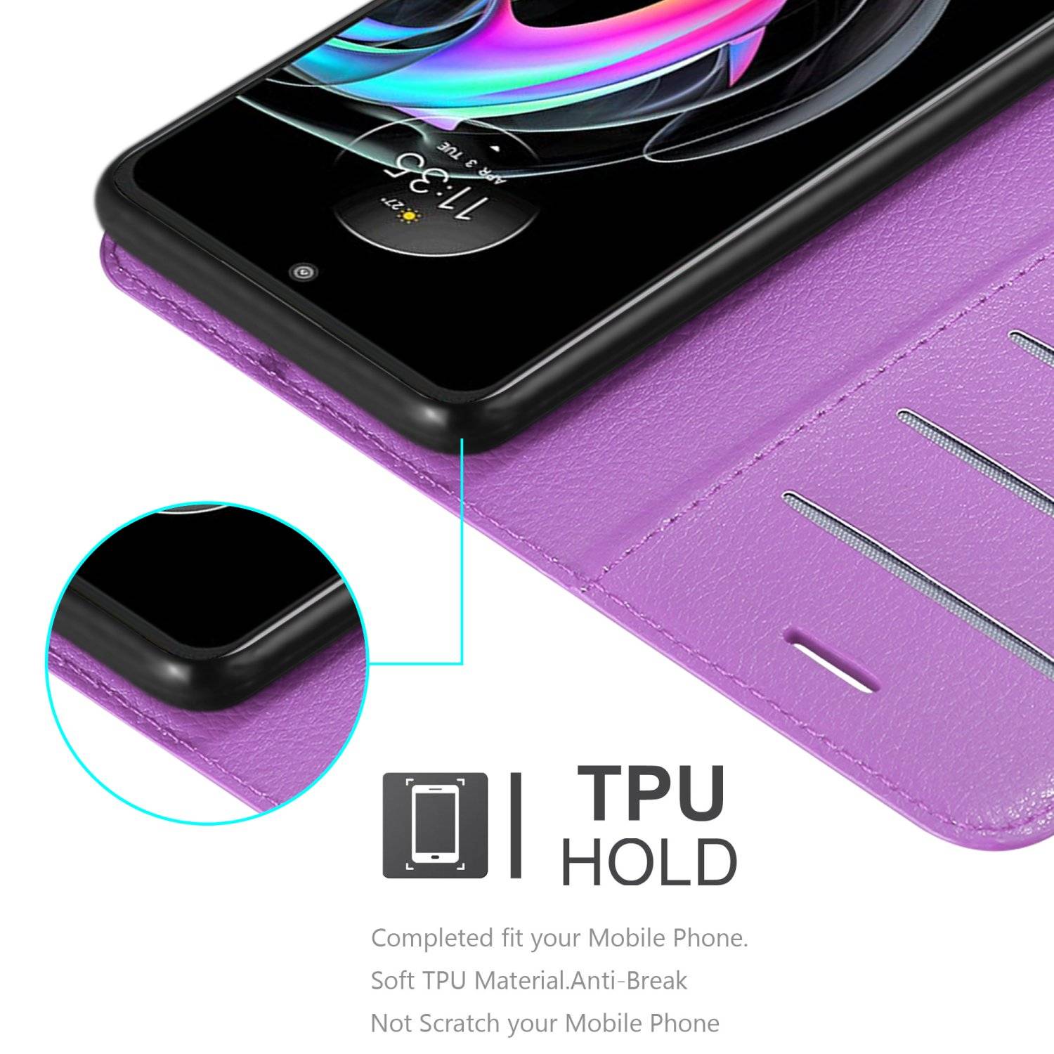 Cadorabo Hülle für Motorola EDGE 20 LITE / FUSION Schutz Hülle in Lila Handyhülle Etui Case Cover Magnetverschluss