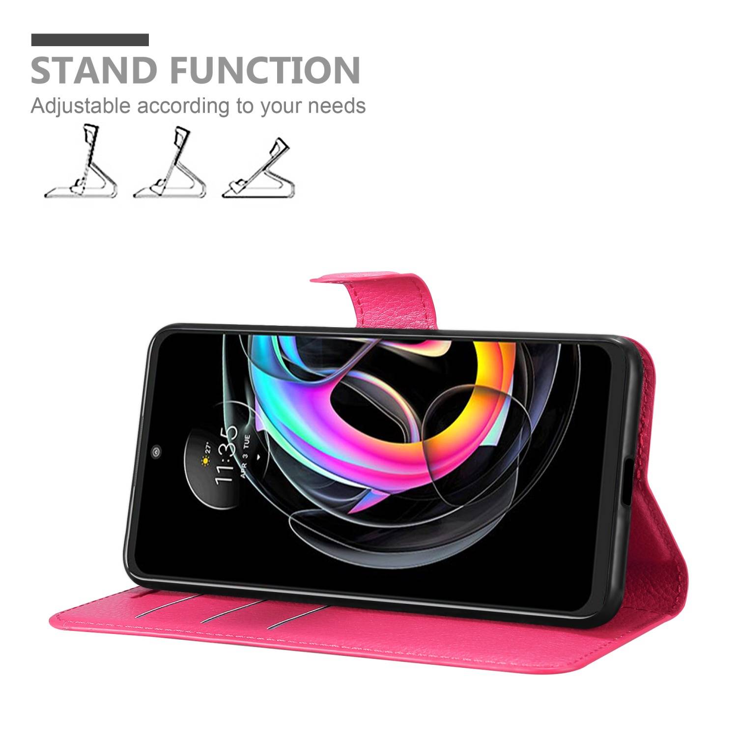Cadorabo Hülle für Motorola EDGE 20 LITE / FUSION Schutz Hülle in Pink Handyhülle Etui Case Cover Magnetverschluss