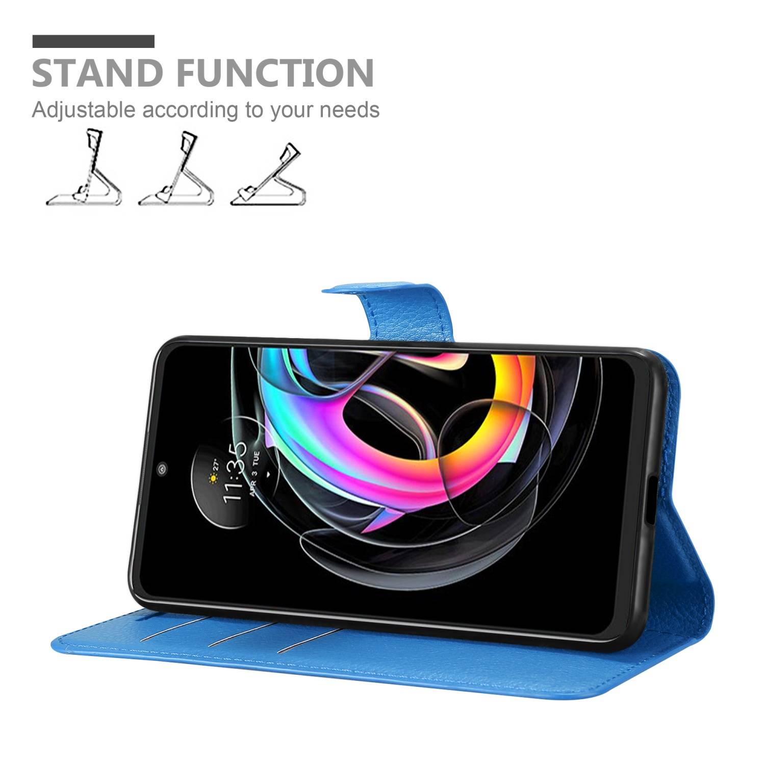 Cadorabo Hülle für Motorola EDGE 20 LITE / FUSION Schutz Hülle in Blau Handyhülle Etui Case Cover Magnetverschluss
