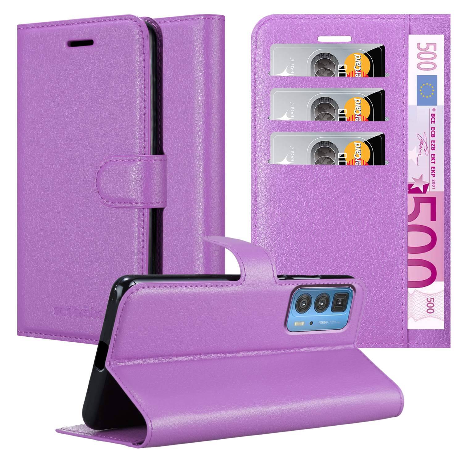 Cadorabo Hülle für Motorola EDGE 20 PRO / EDGE S PRO Schutz Hülle in Lila Handyhülle Etui Case Cover Magnetverschluss
