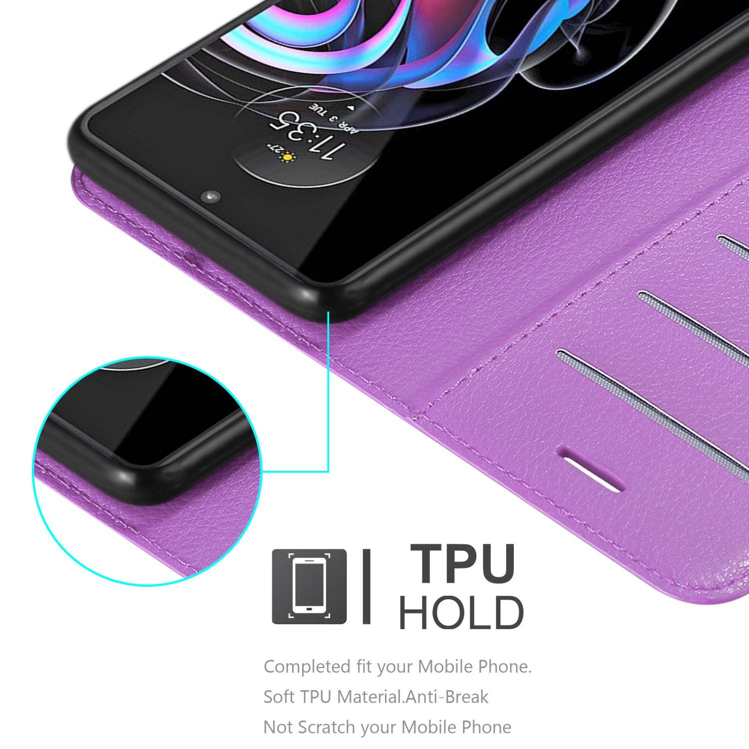 Cadorabo Hülle für Motorola EDGE 20 PRO / EDGE S PRO Schutz Hülle in Lila Handyhülle Etui Case Cover Magnetverschluss