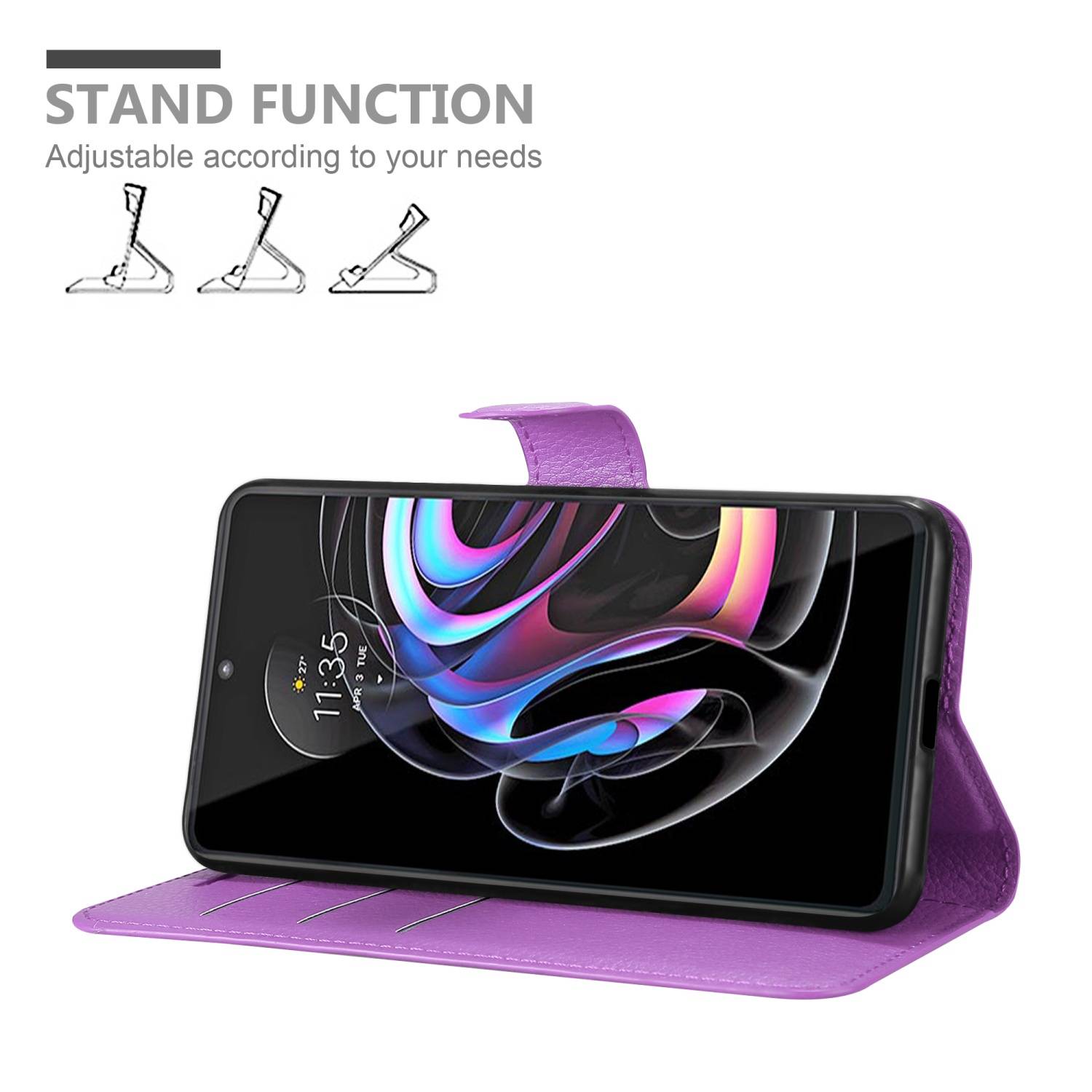 Cadorabo Hülle für Motorola EDGE 20 PRO / EDGE S PRO Schutz Hülle in Lila Handyhülle Etui Case Cover Magnetverschluss