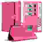 Cadorabo Hülle für Motorola EDGE 20 PRO / EDGE S PRO Schutz Hülle in Pink Handyhülle Etui Case Cover Magnetverschluss